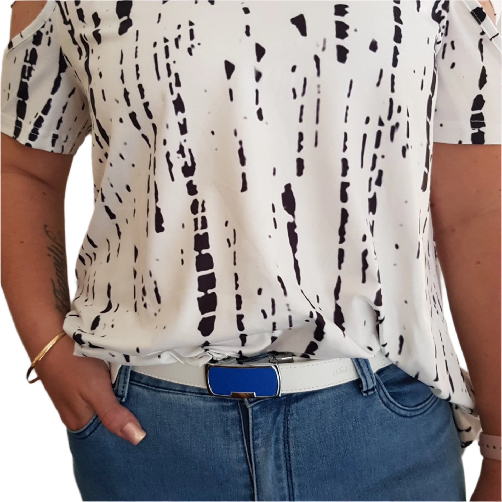 Jack Belt® Women's Full Grain Leather Belt - Slim Tan With W3 Buckle (WSLTAN3)