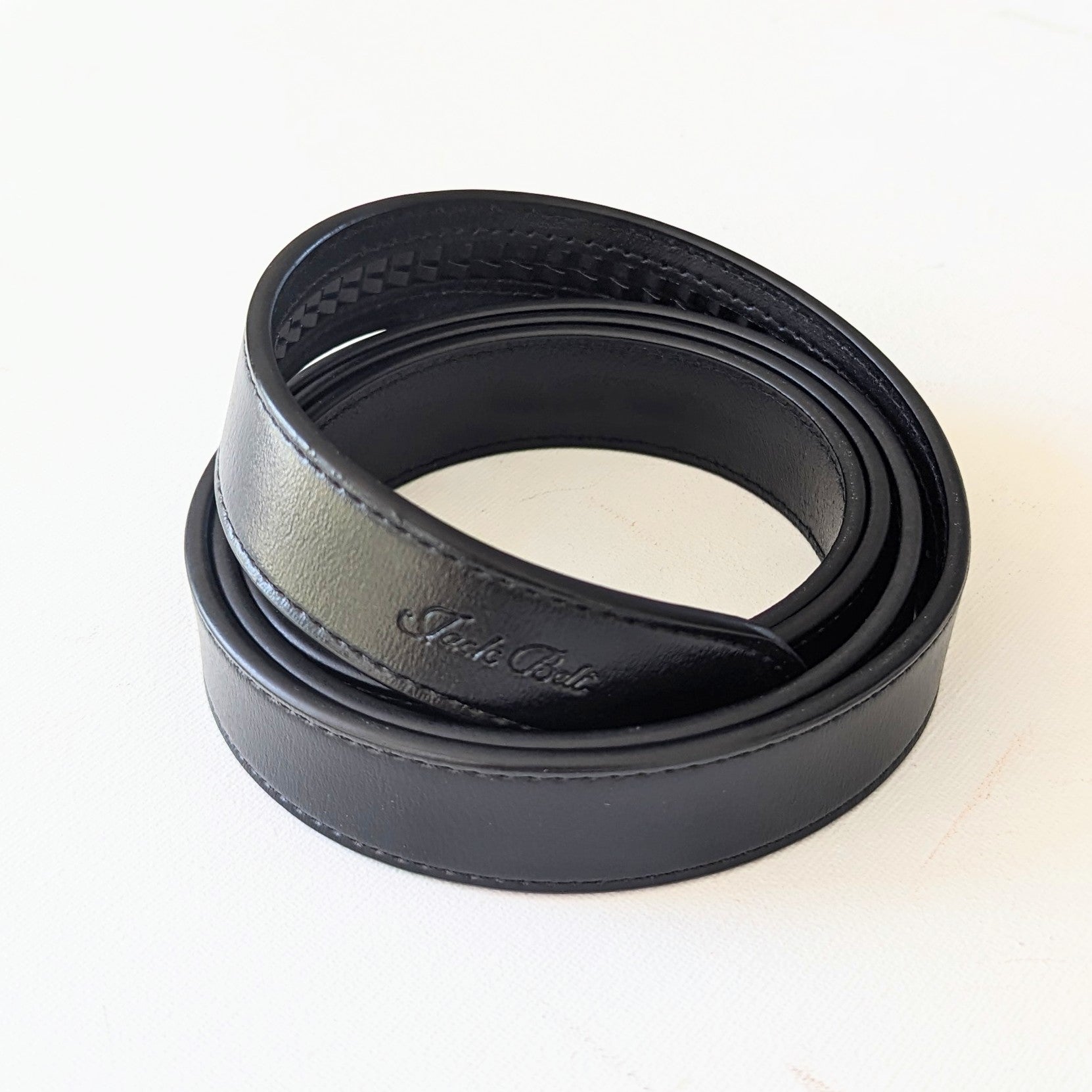 Jack Belt® Women's Full Grain Leather Belt - Slim Black With W7 Buckle (WSLBLW7)