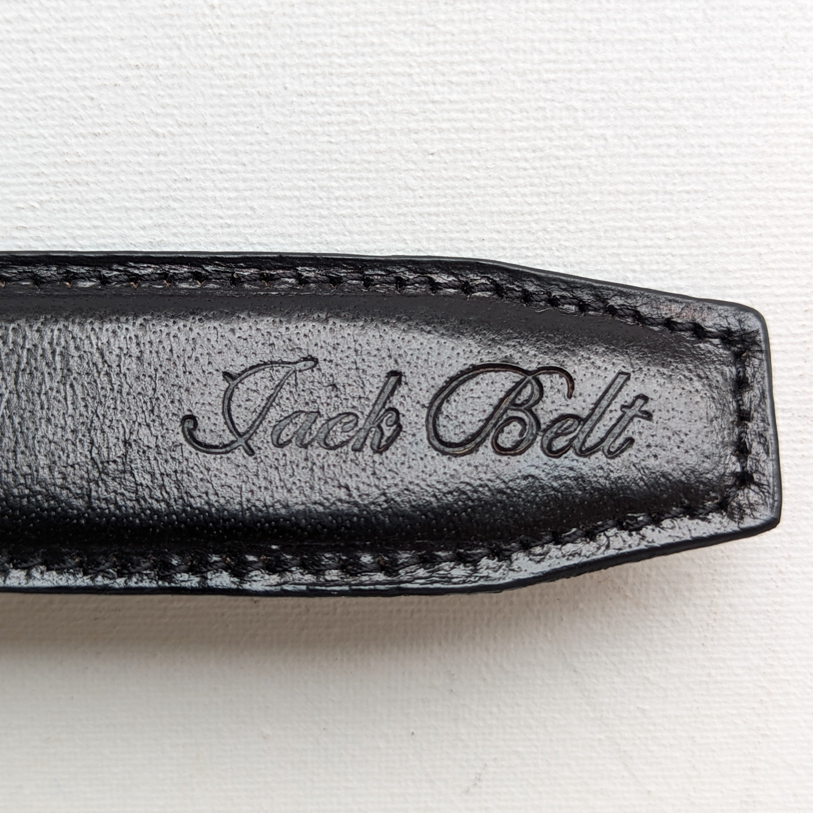 Jack Belt® Men's Full Grain Leather Belt - Plain Black With M77 Buckle (PLBLM77)