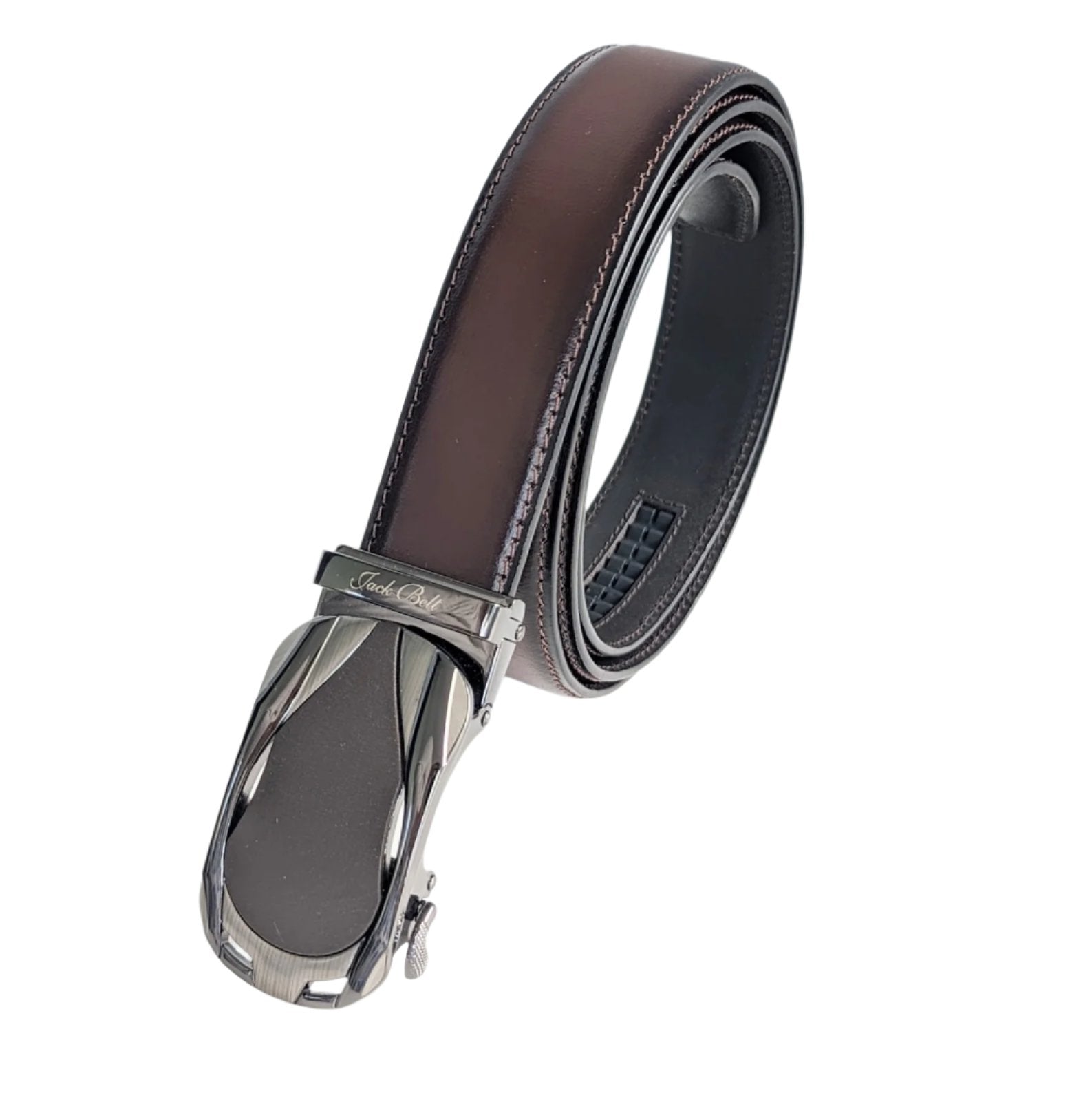 Jack Belt® Men's Full Grain Leather Belt - Plain Brown With M38 Buckle (PLBRM38)