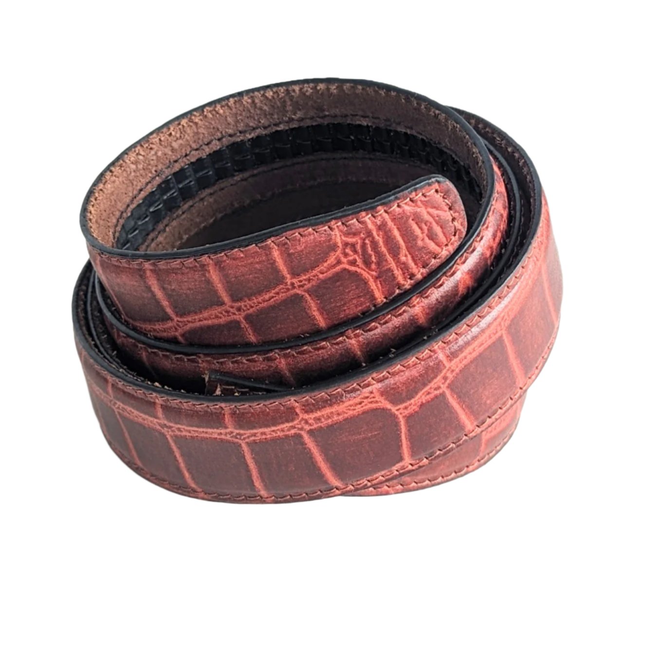 Jack Belt® Men's Full Grain Leather Belt Strap - Croc Brown (CRBR)
