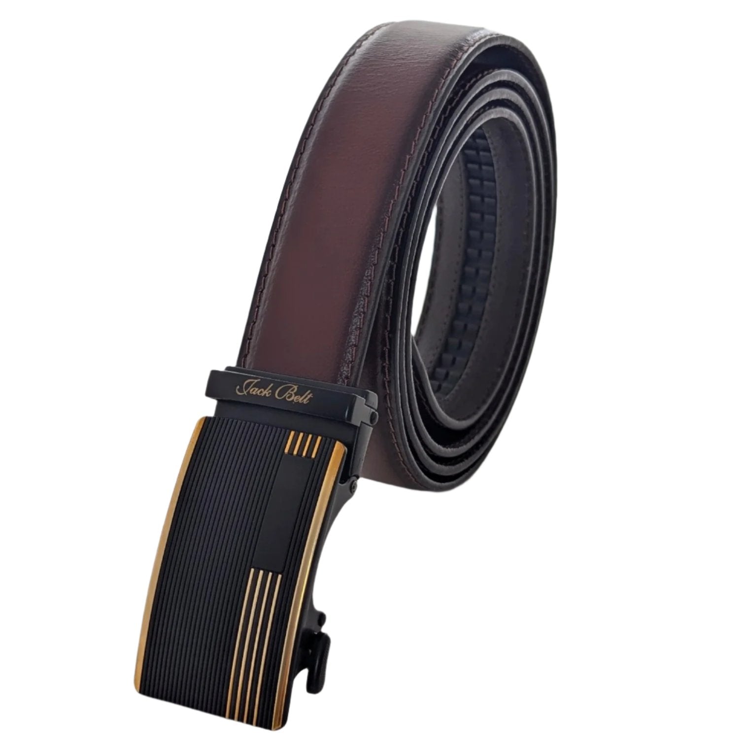 Jack Belt® Men's Full Grain Leather Belt - Plain Brown With M1 Buckle (PLBRM1)