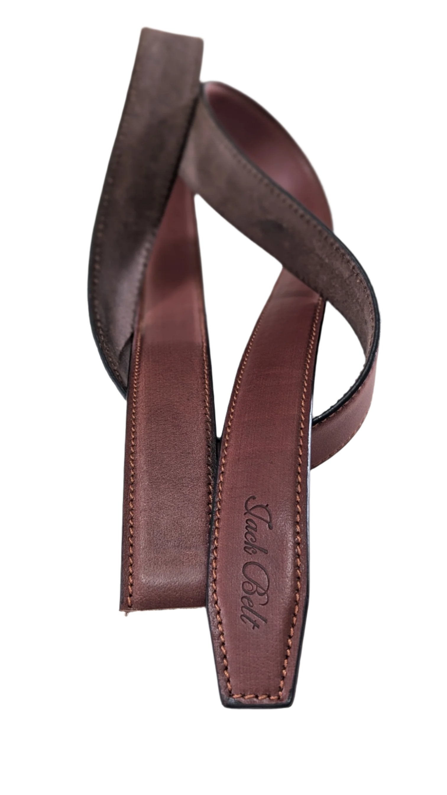 Jack Belt® Men's Full Grain Leather Belt - Plain Brown With M6 Buckle (PLBRM6)
