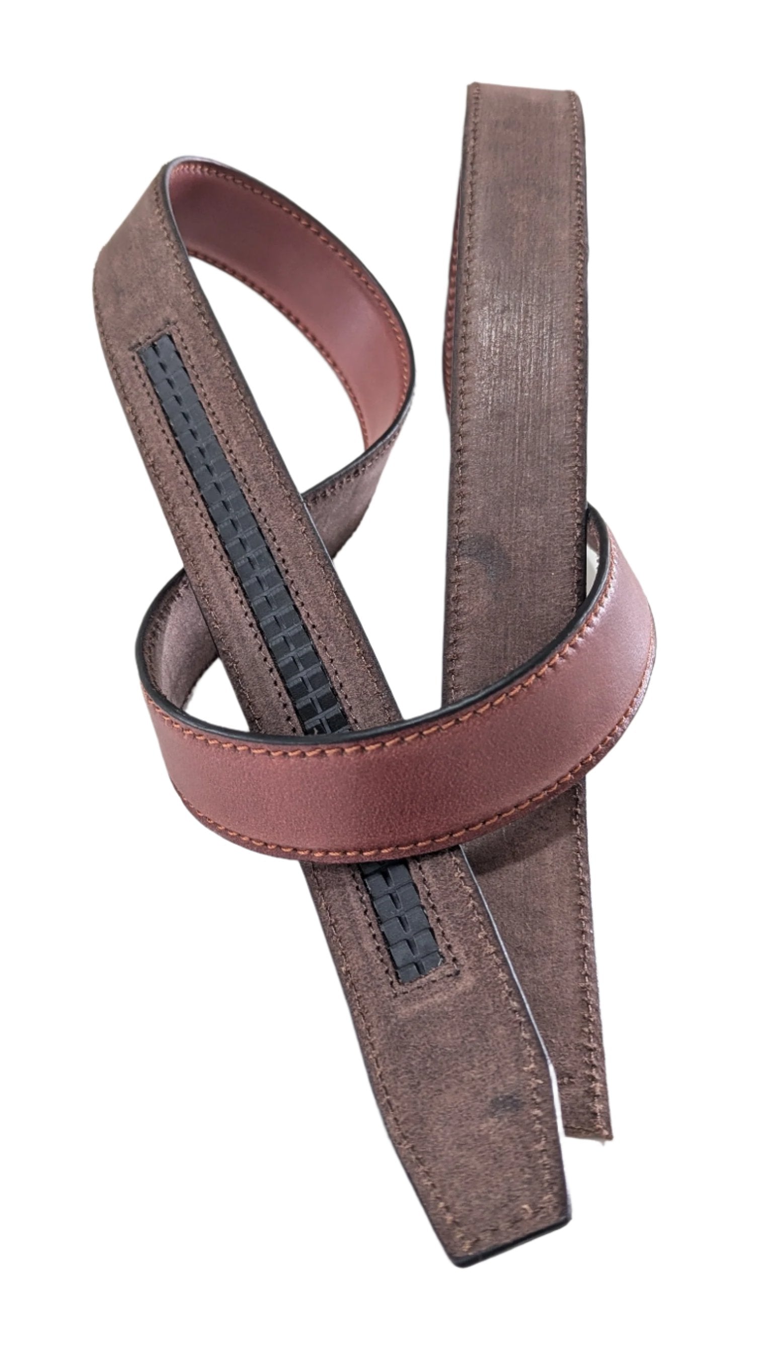 Jack Belt® Men's Full Grain Leather Belt - Plain Brown With M6 Buckle (PLBRM6)