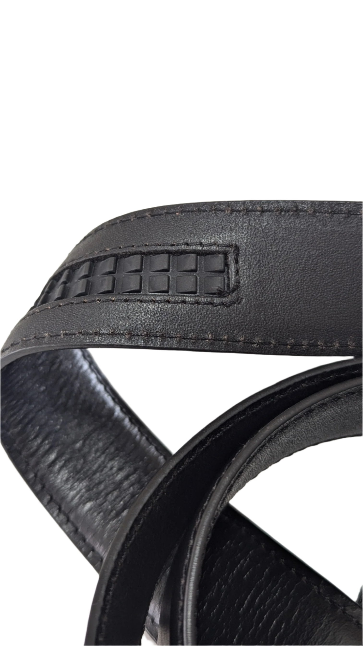Jack Belt® Men's Full Grain Leather Belt Strap - Plain Black (PLBL)