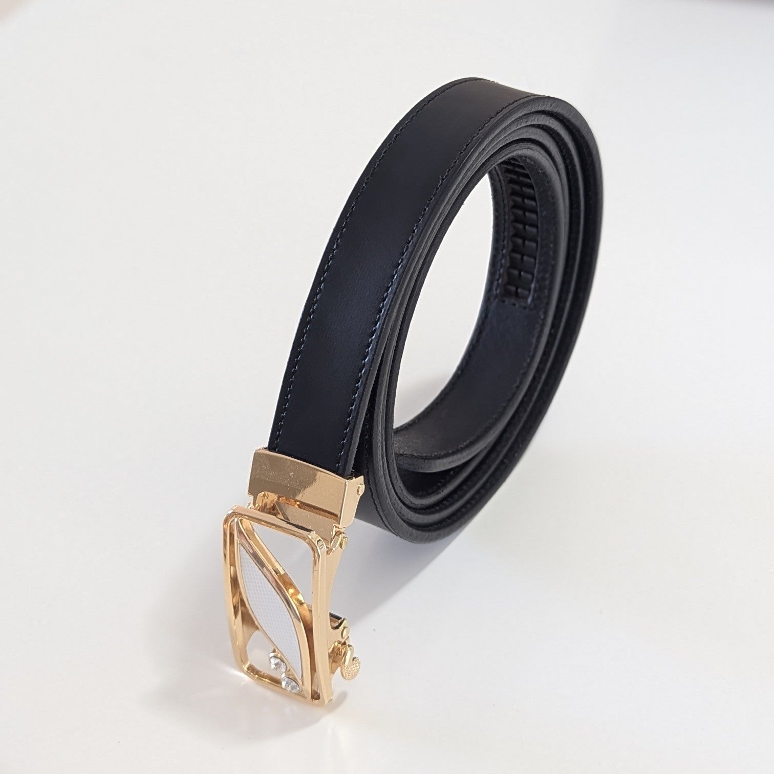 Jack Belt® Women's Full Grain Leather Belt - Slim Black With W7 Buckle (WSLBLW7)