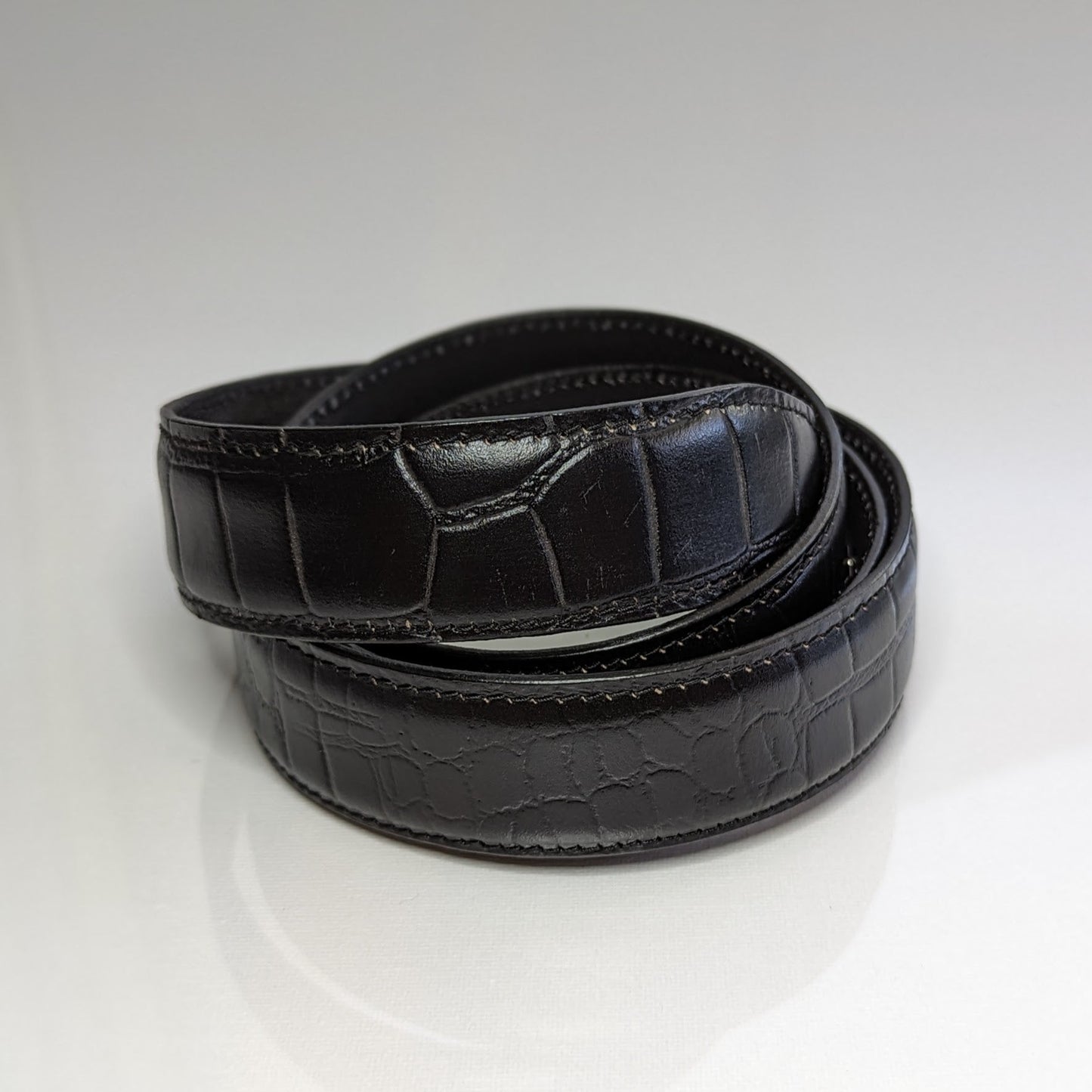 Full grain Leather 'Croc Black' ICRBL66