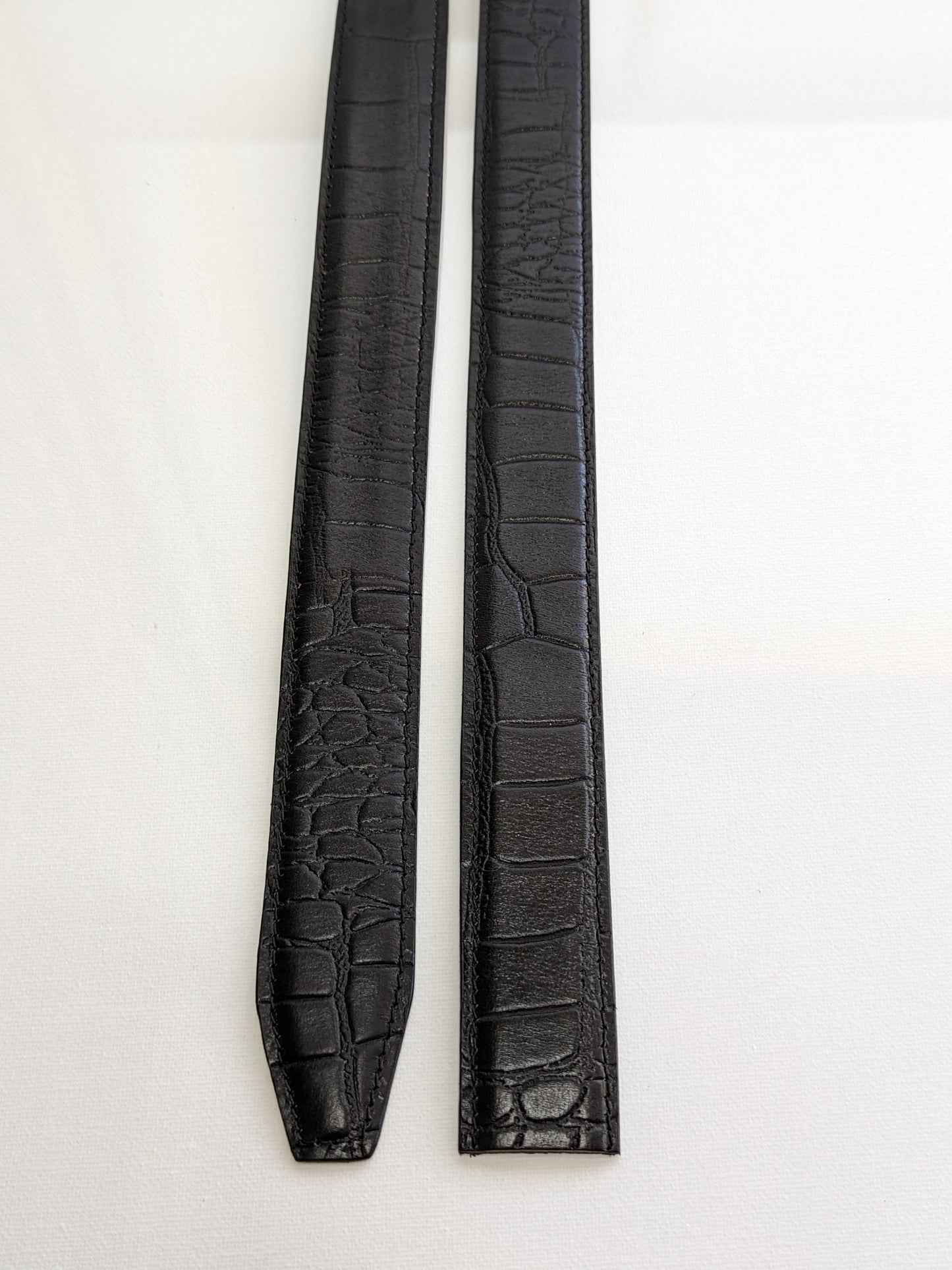 Full grain Leather 'Croc Black' ICRBL66