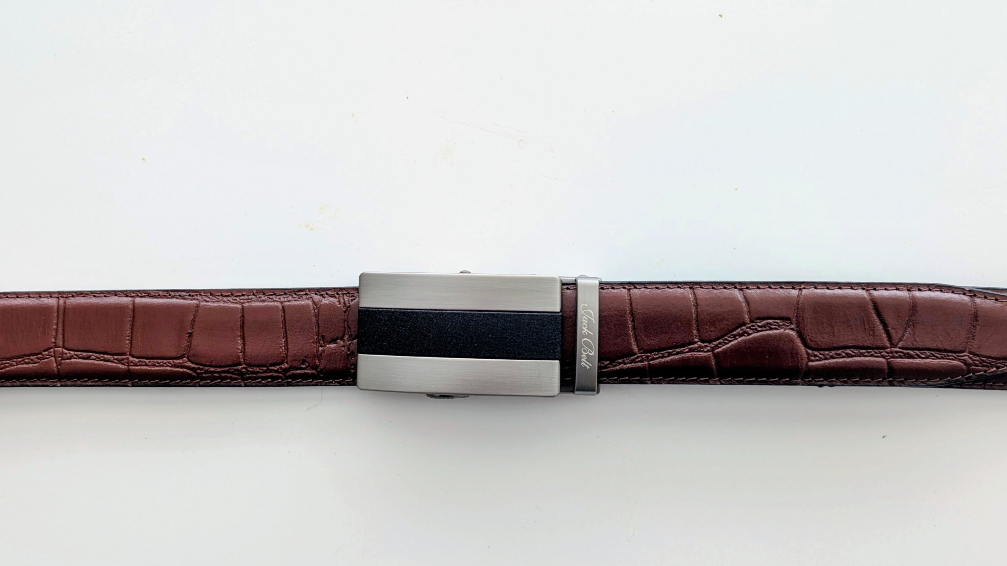 Jack Belt® Men's Full Grain Leather Belt - Croc Brown with M60 Buckle (CRBRM60)