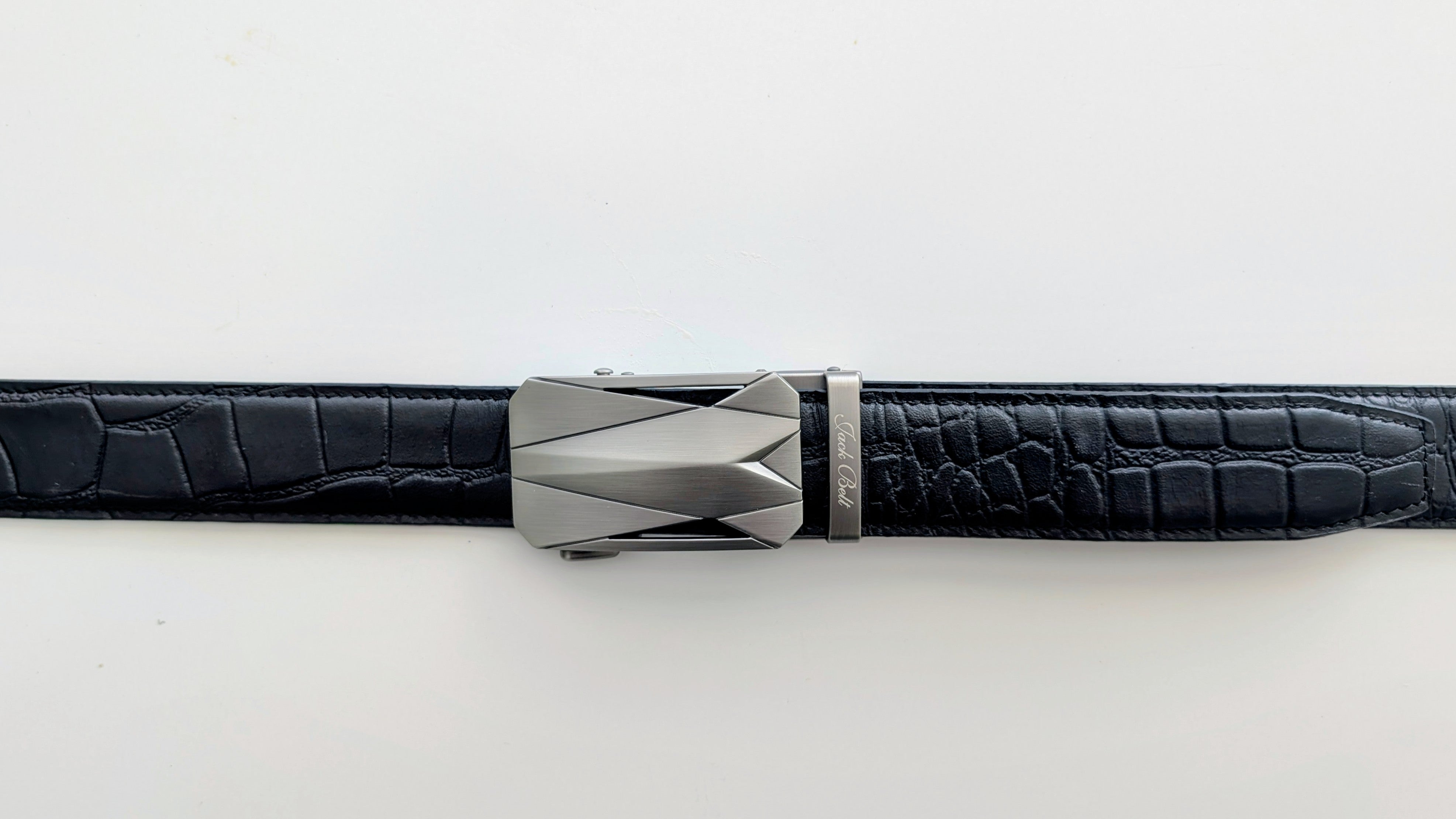 Jack Belt® Men's Full Grain Leather Belt - Croc Black With M30 Buckle (CRBLM30)