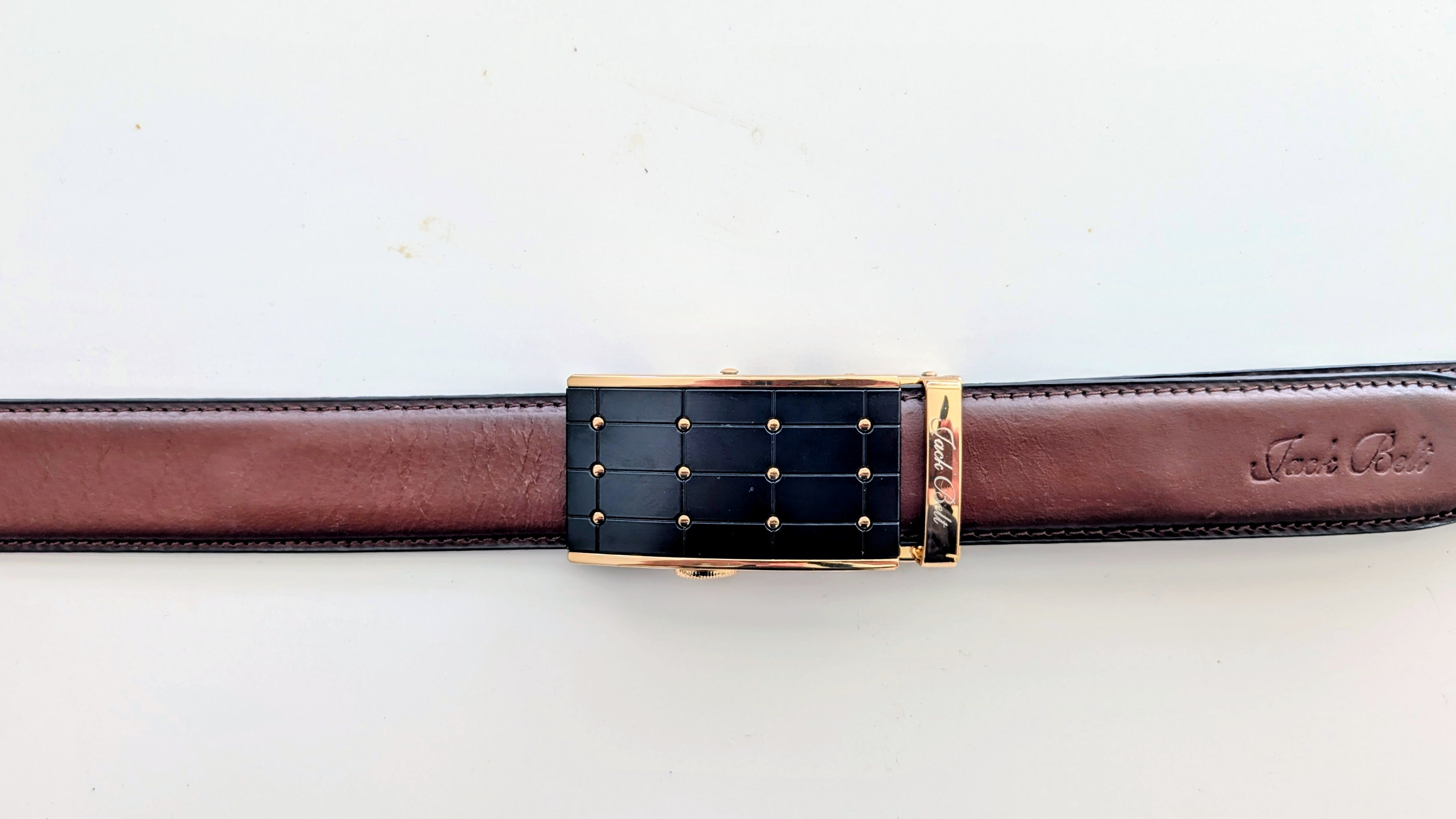 Jack Belt® Men's Full Grain Leather Belt - Plain Brown With M78 Buckle (PLBRM78)