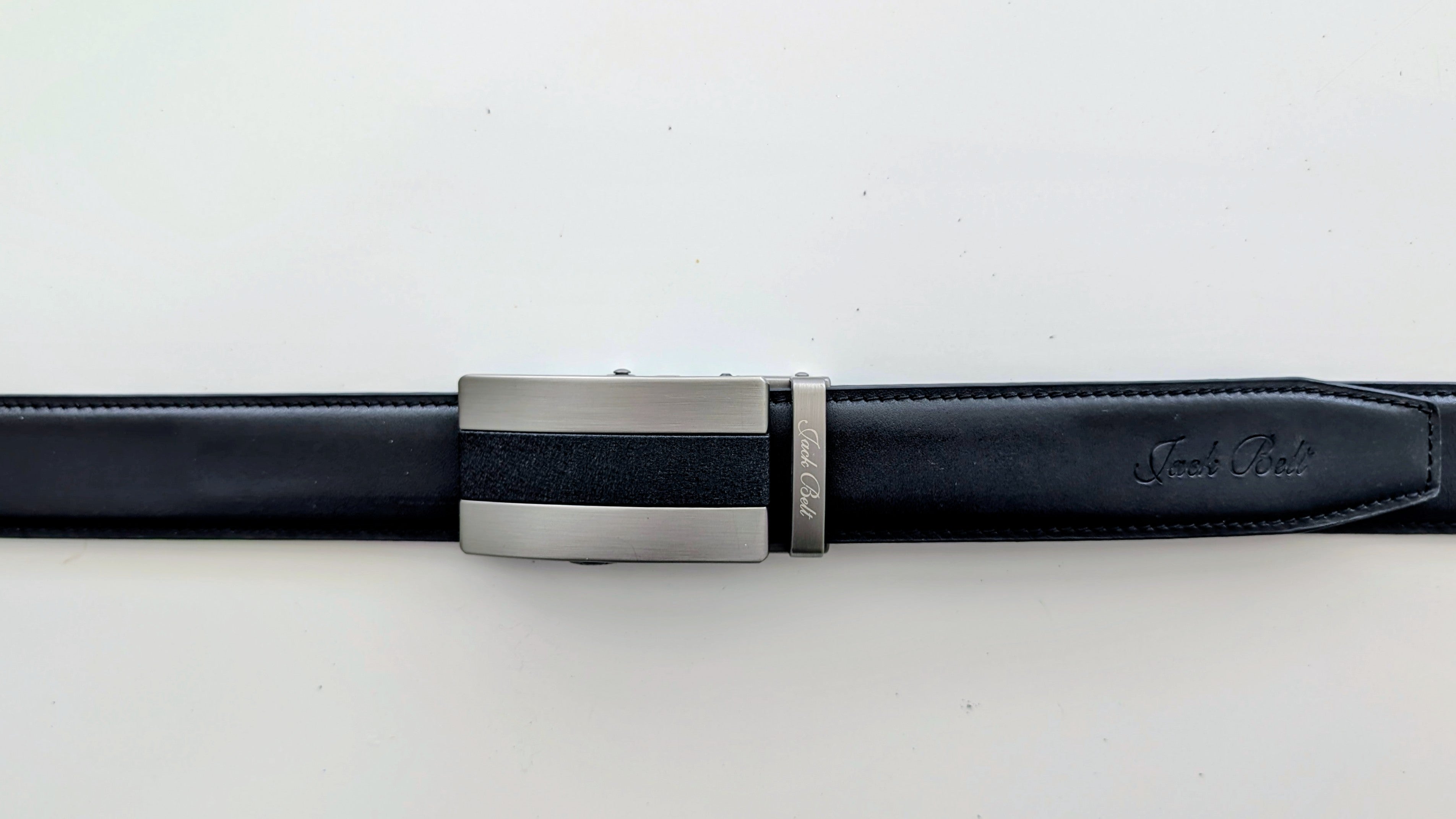 Jack Belt® Men's Full Grain Leather Belt - Plain Black With M60 Buckle (PLBLM60)