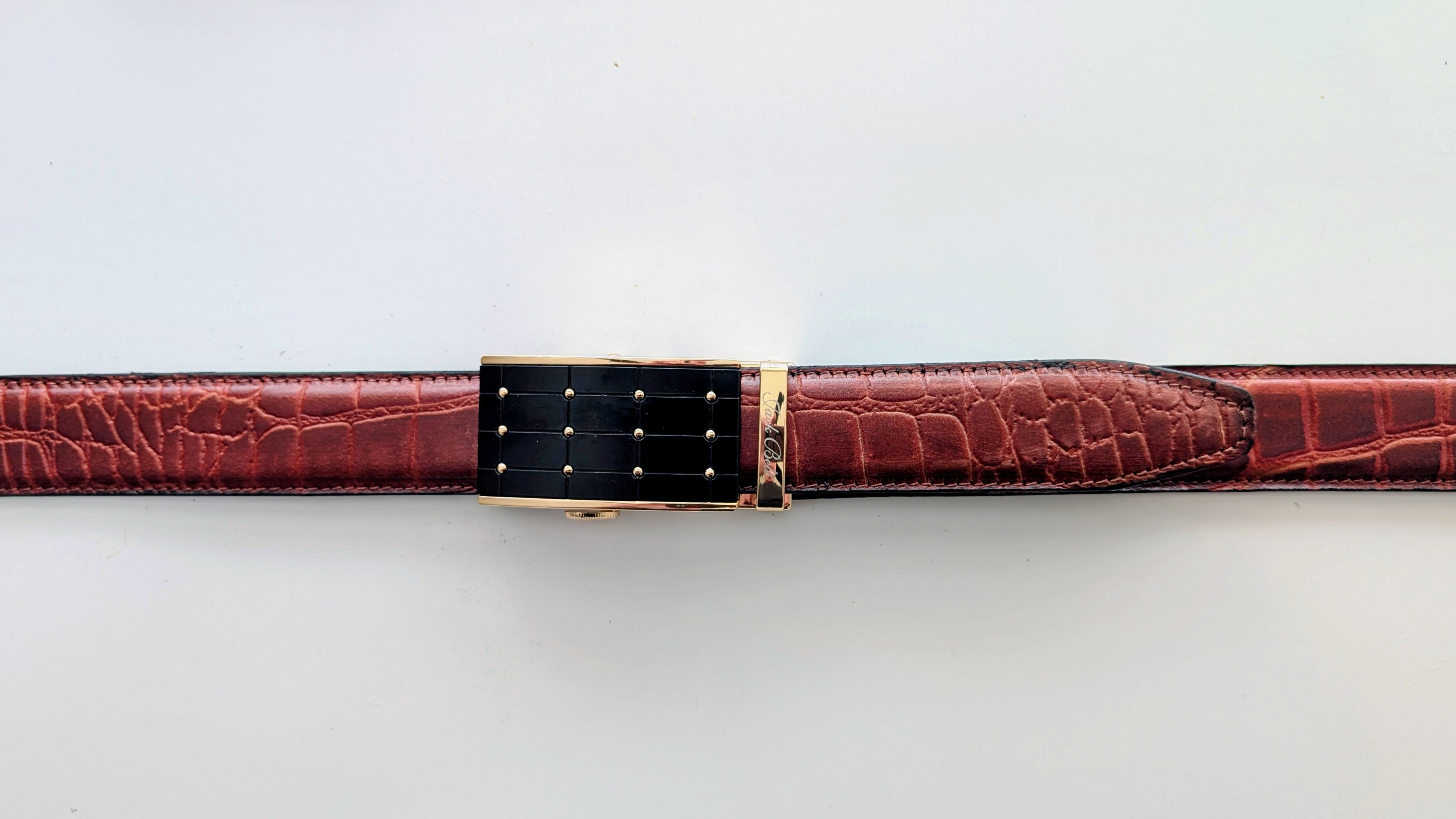 Jack Belt® Men's Full Grain Leather Belt - Croc Brown with M78 Buckle (CRBRM78)