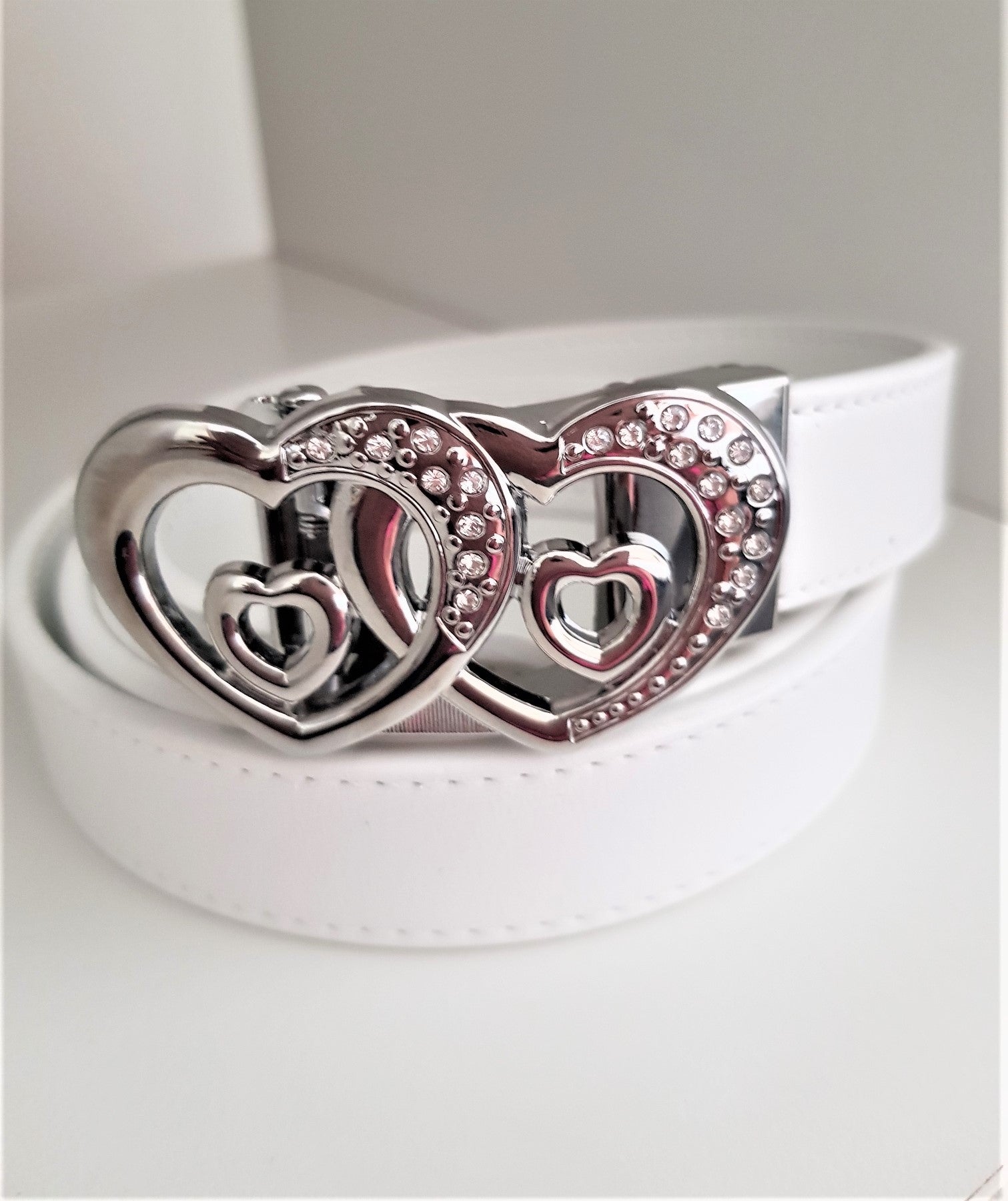 Jack Belt® Women's Full Grain Leather Belt - Slim White With W16 Buckle (WSLWHW16)