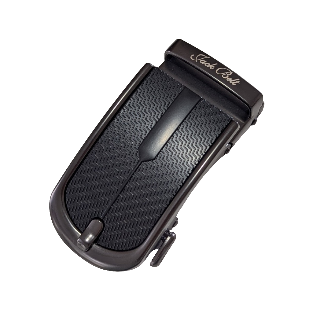 Jack Belt® Men's Full Grain Leather Belt - Plain Black With M9 Buckle (PLBLM9)