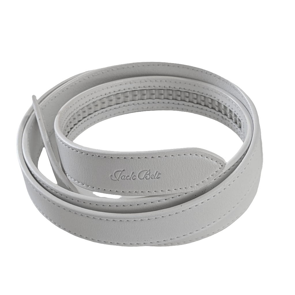 Jack Belt® Women's Full Grain Leather Belt Strap - Slim White (WSLWH)