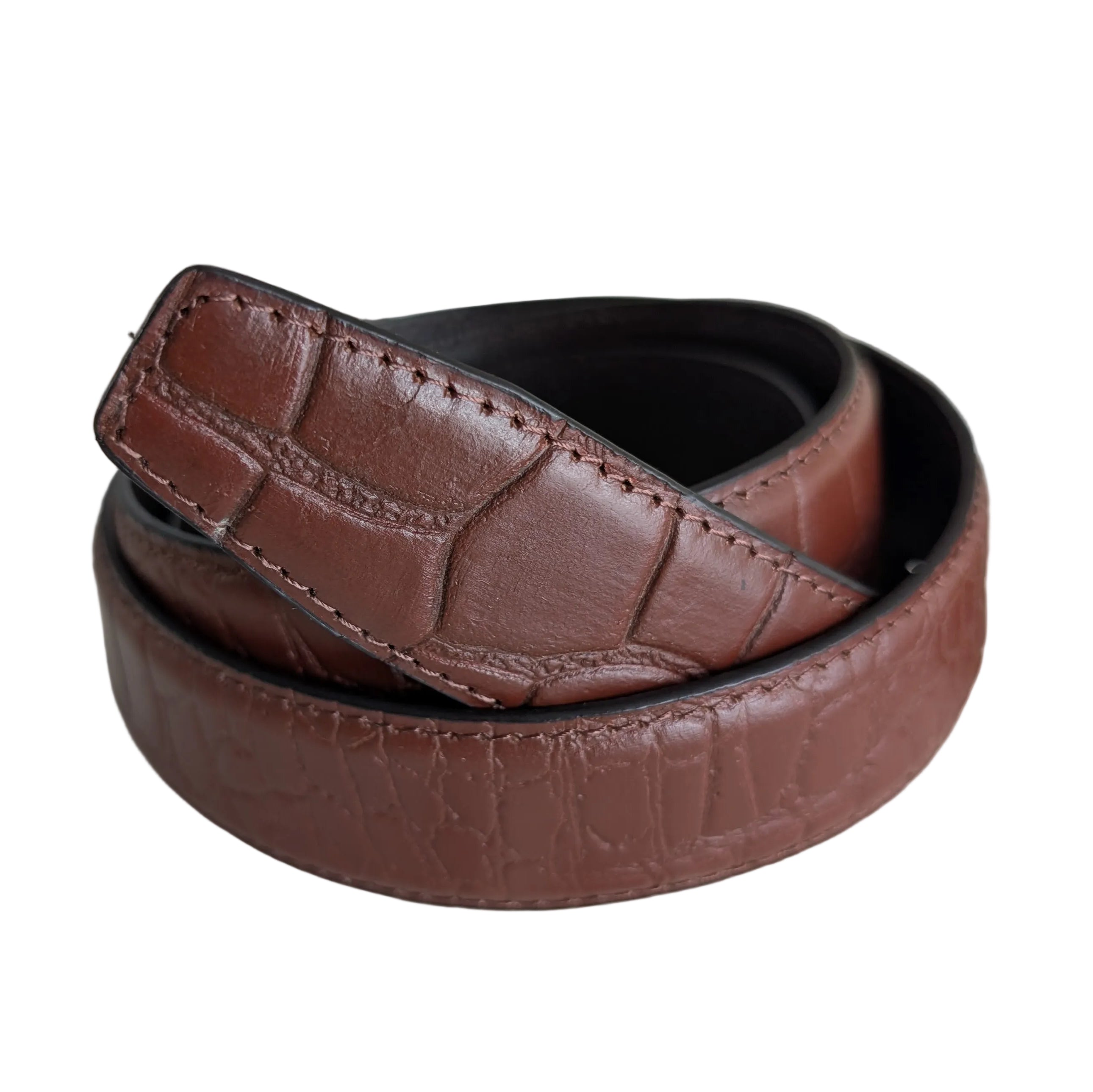 Jack Belt® Men's Full Grain Leather Belt Strap - Croc Brown (CRBR)