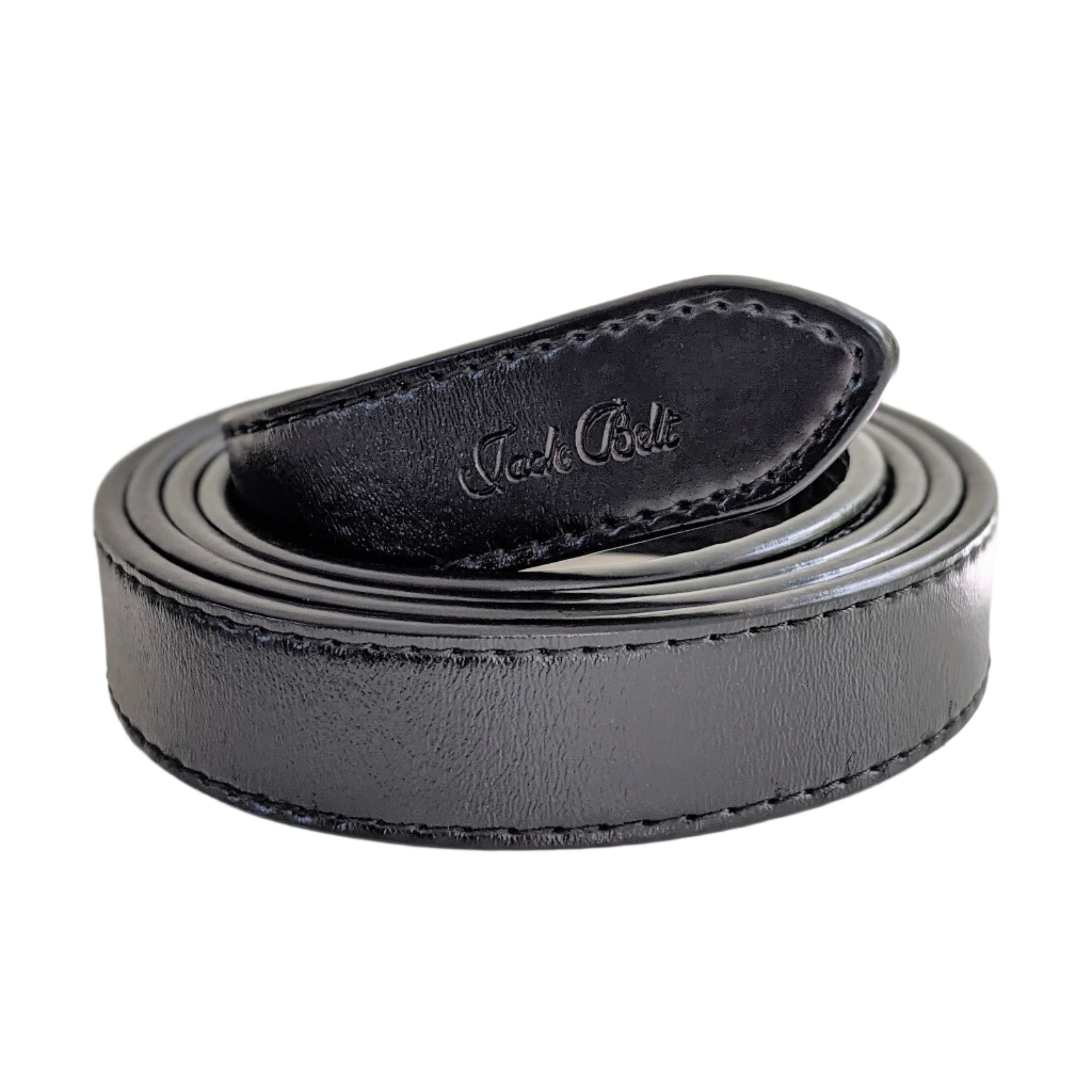 Jack Belt® Women's Full Grain Leather Belt - Slim Black With W3 Buckle (WSLBLW3)