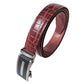Men's Full Grain Leather Belt Rich Burgundy Croc (RBCRM3)