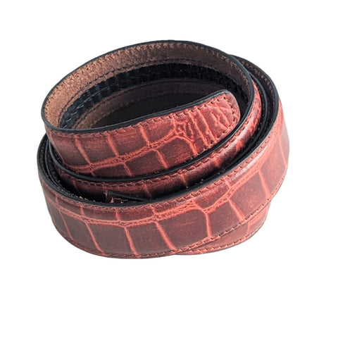 Jack Belt® Men's Full Grain Leather Belt Strap - Croc Brown (CRBR)