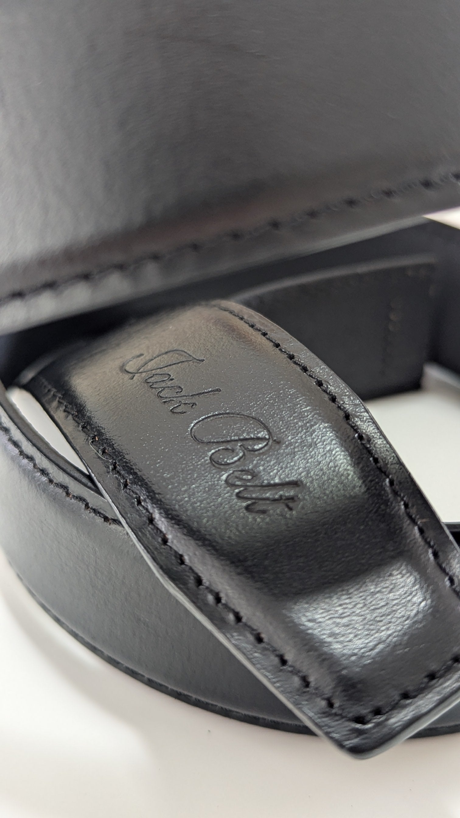 Jack Belt® Men's Full Grain Leather Belt - Plain Black With M9 Buckle (PLBLM9)