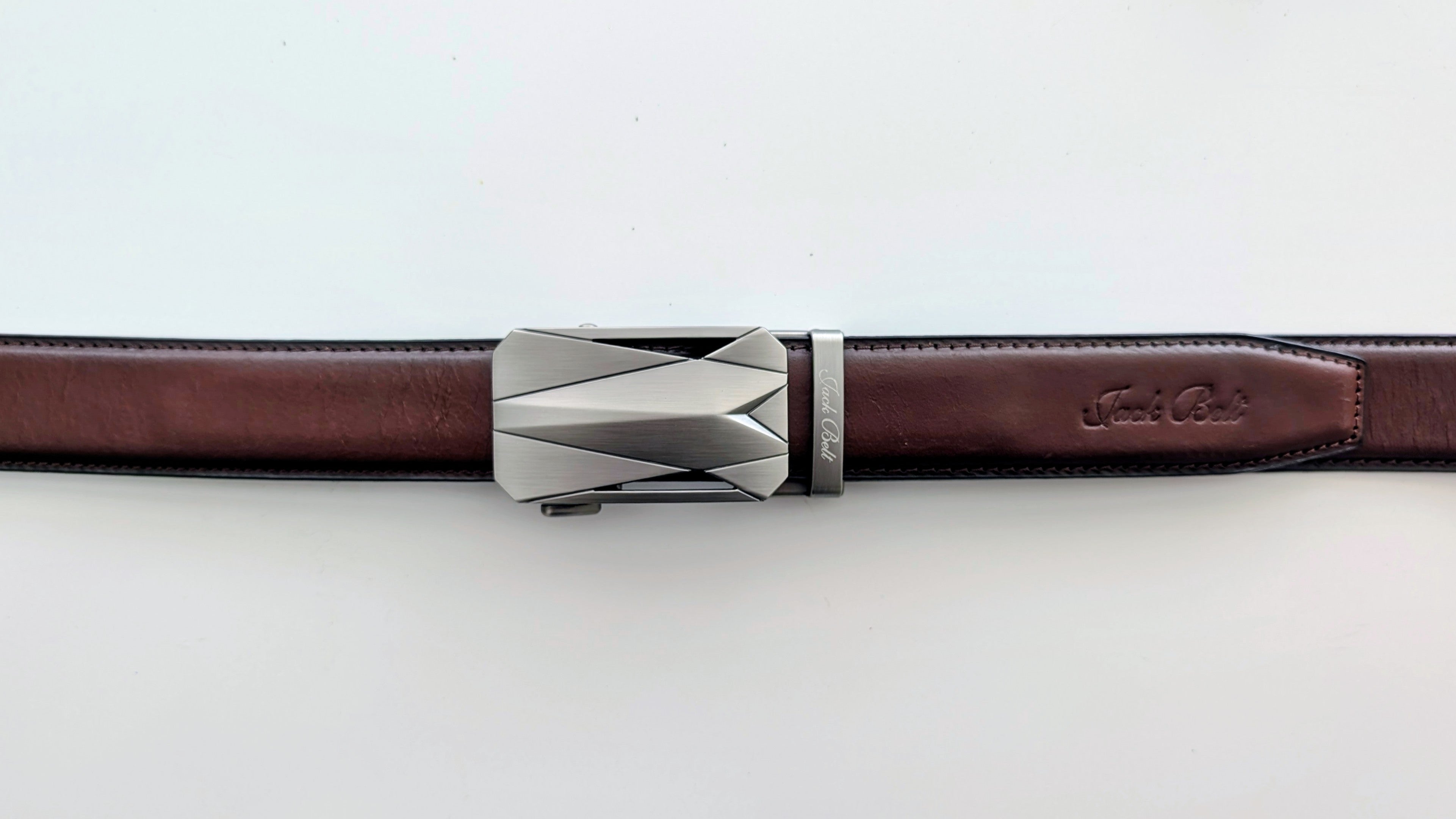 Jack Belt® Men's Full Grain Leather Belt - Plain Brown With M30 Buckle (PLBRM30)
