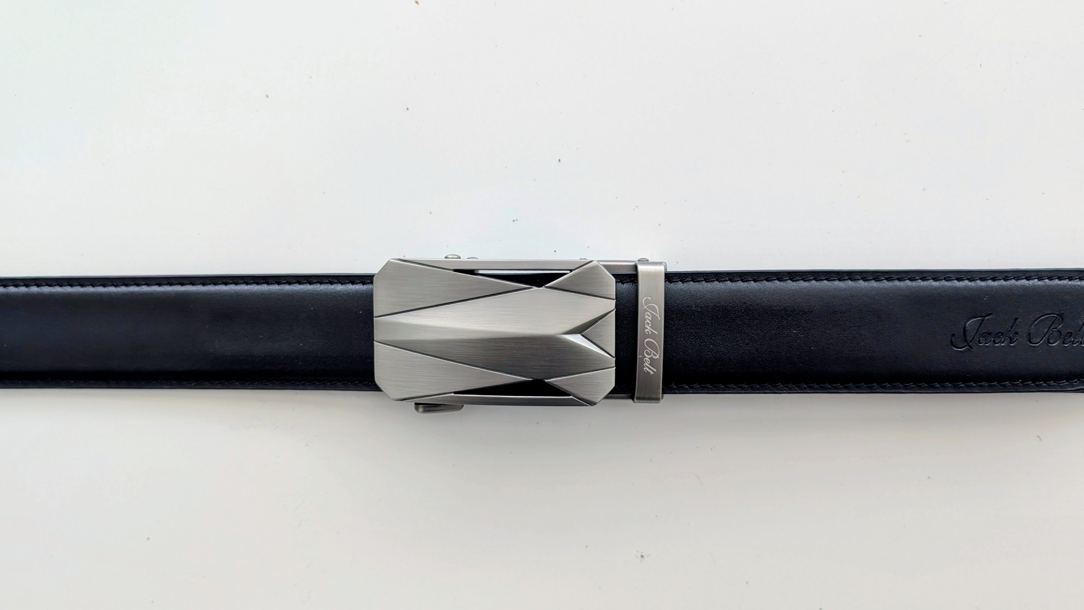 Jack Belt® Men's Full Grain Leather Belt - Plain Black With M30 Buckle (PLBLM30)