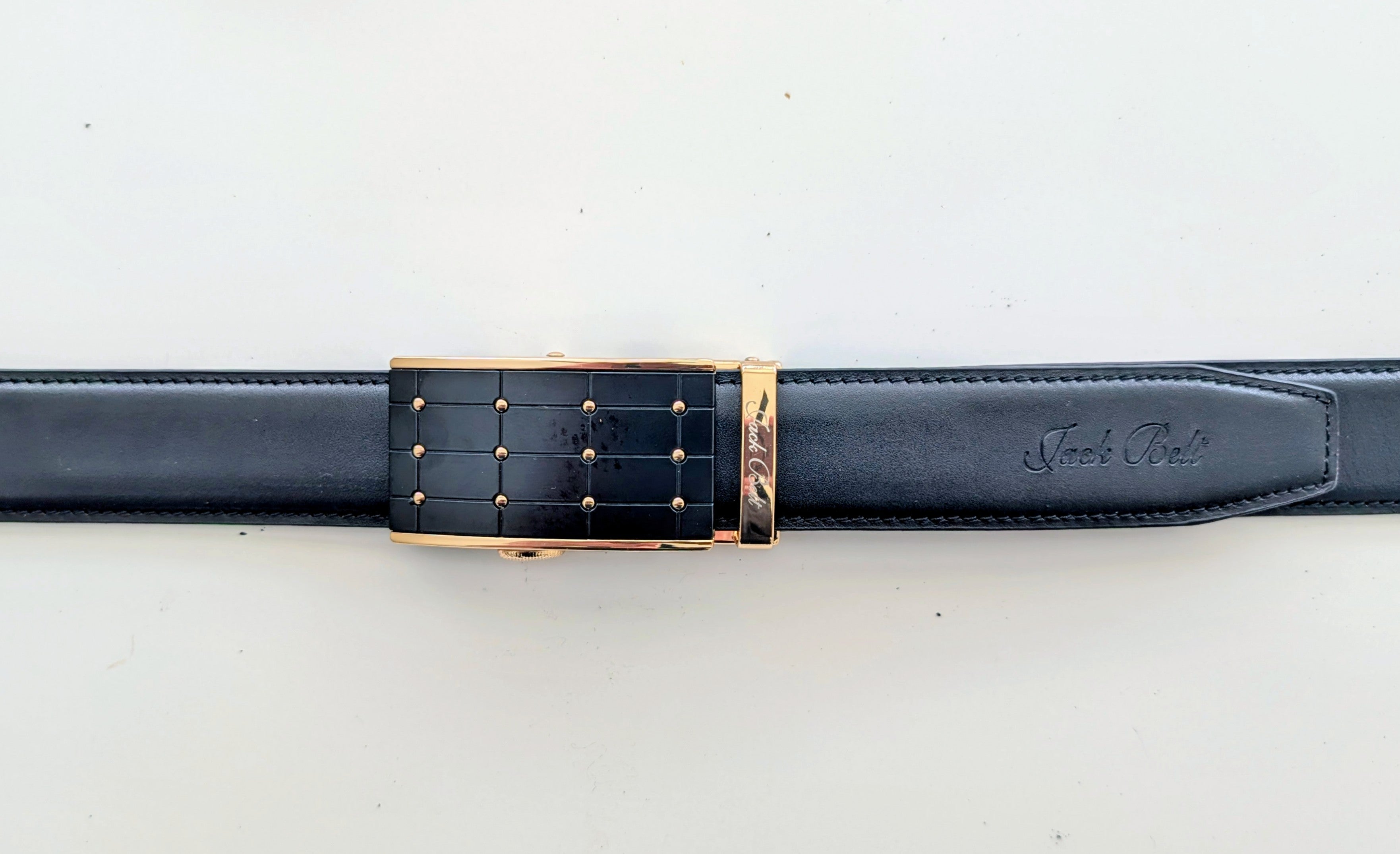 Jack Belt® Men's Full Grain Leather Belt - Plain Black With M78 Buckle (PLBLM78)