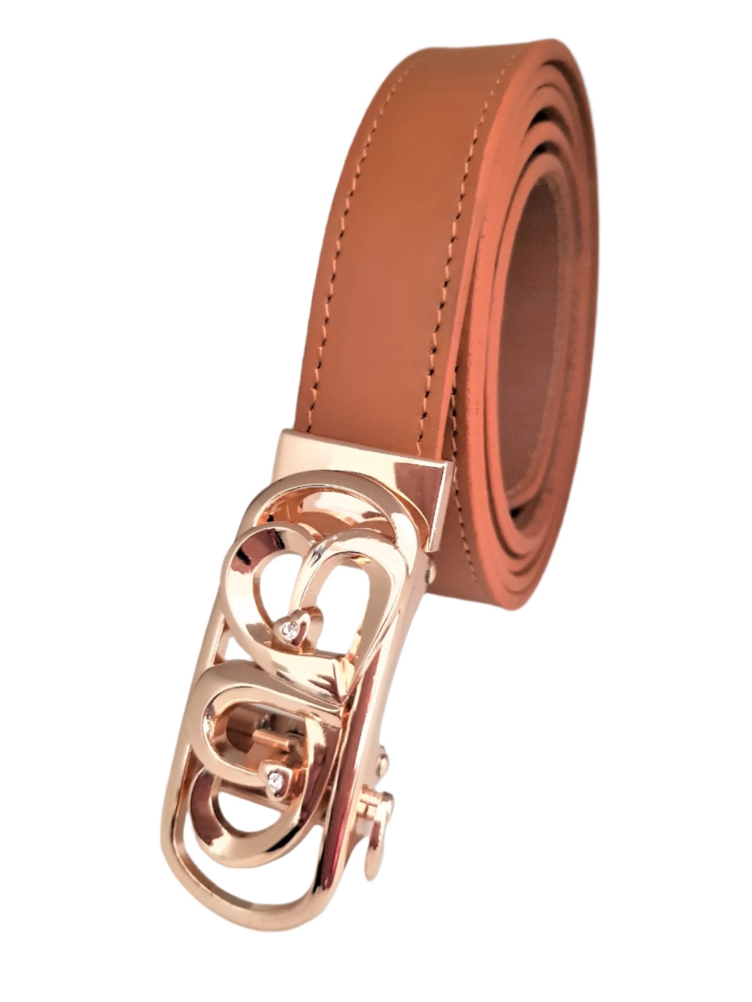 Jack Belt® Women's Full Grain Leather Belt - Slim Tan With W17 Buckle (WSLTAW17)