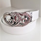 Jack Belt® Women's Full Grain Leather Belt - Slim White With W16 Buckle (WSLWHW16)