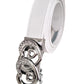 Jack Belt® Women's Full Grain Leather Belt - Slim White With W16 Buckle (WSLWHW16)