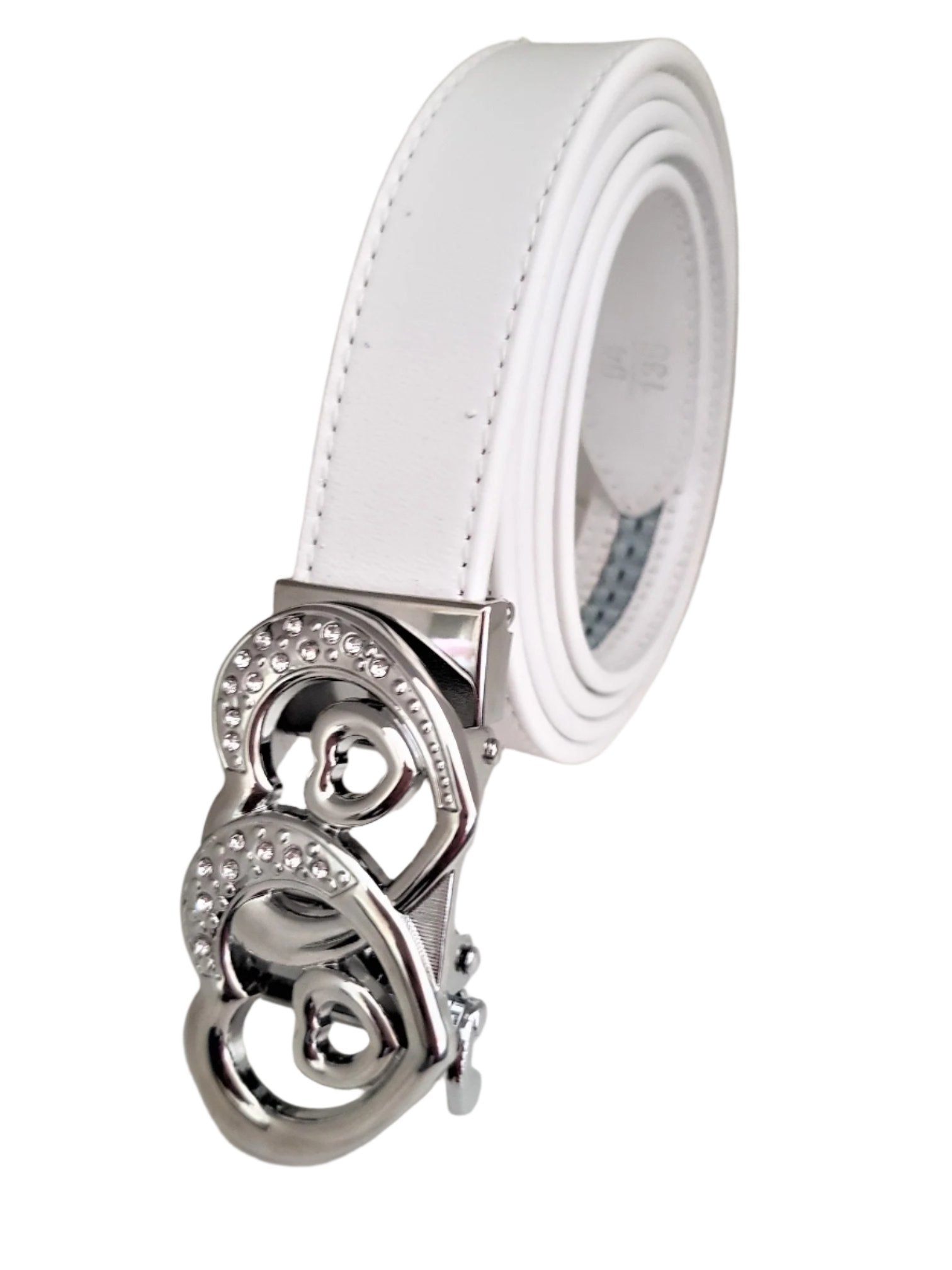 Jack Belt® Women's Full Grain Leather Belt - Slim White With W16 Buckle (WSLWHW16)