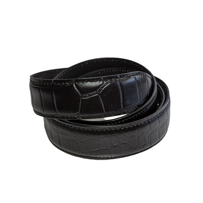 Jack Belt® Men's Full Grain Leather Belt - Croc Black With M72 Buckle (CRBLM72)