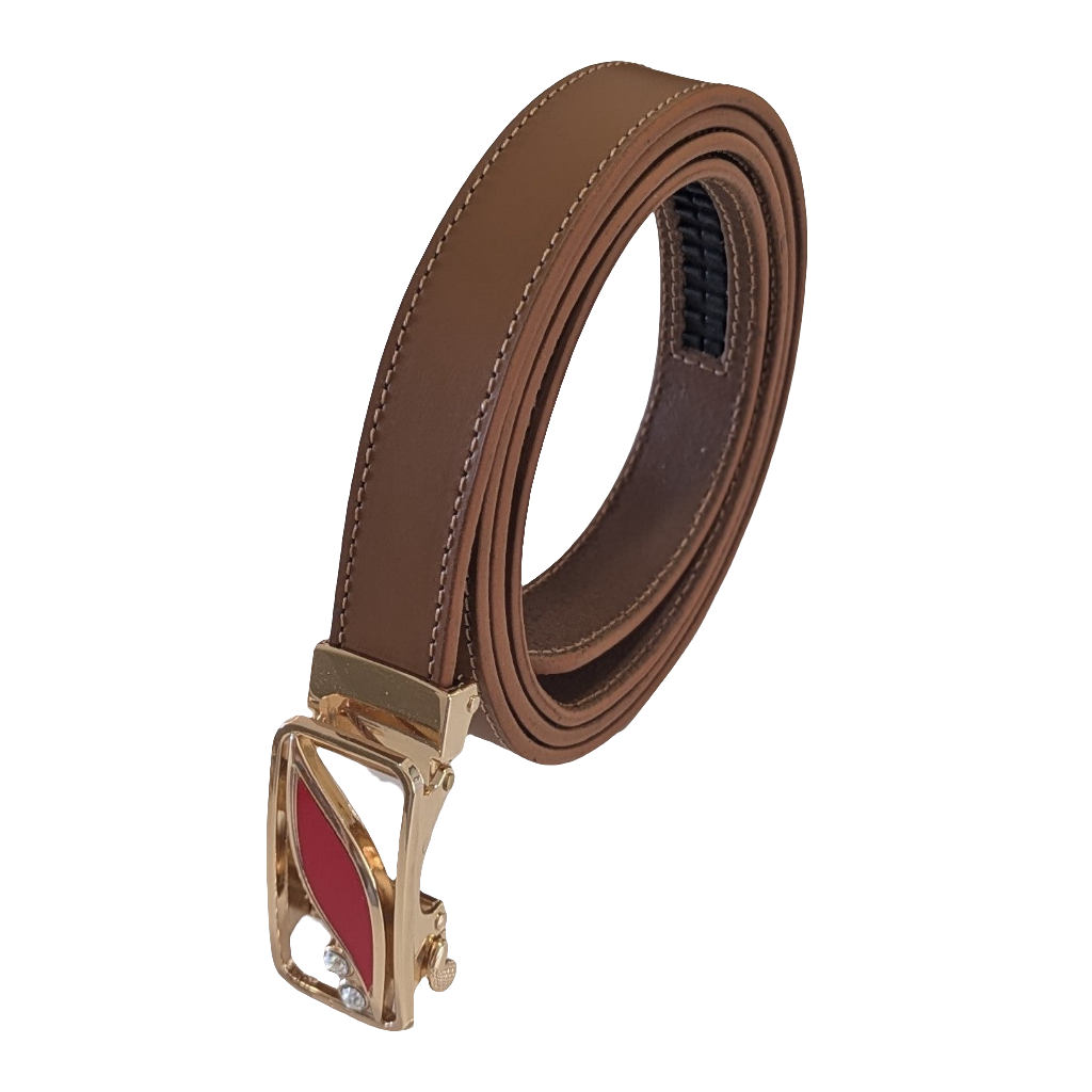 Jack Belt® Women's Full Grain Leather Belt - Slim Tan With W9 Buckle (WSLTAW9)