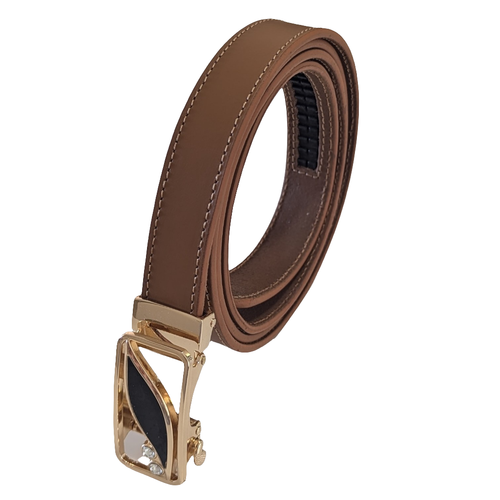 Jack Belt® Women's Full Grain Leather Belt - Slim Tan With W8 Buckle (WSLTAW8)
