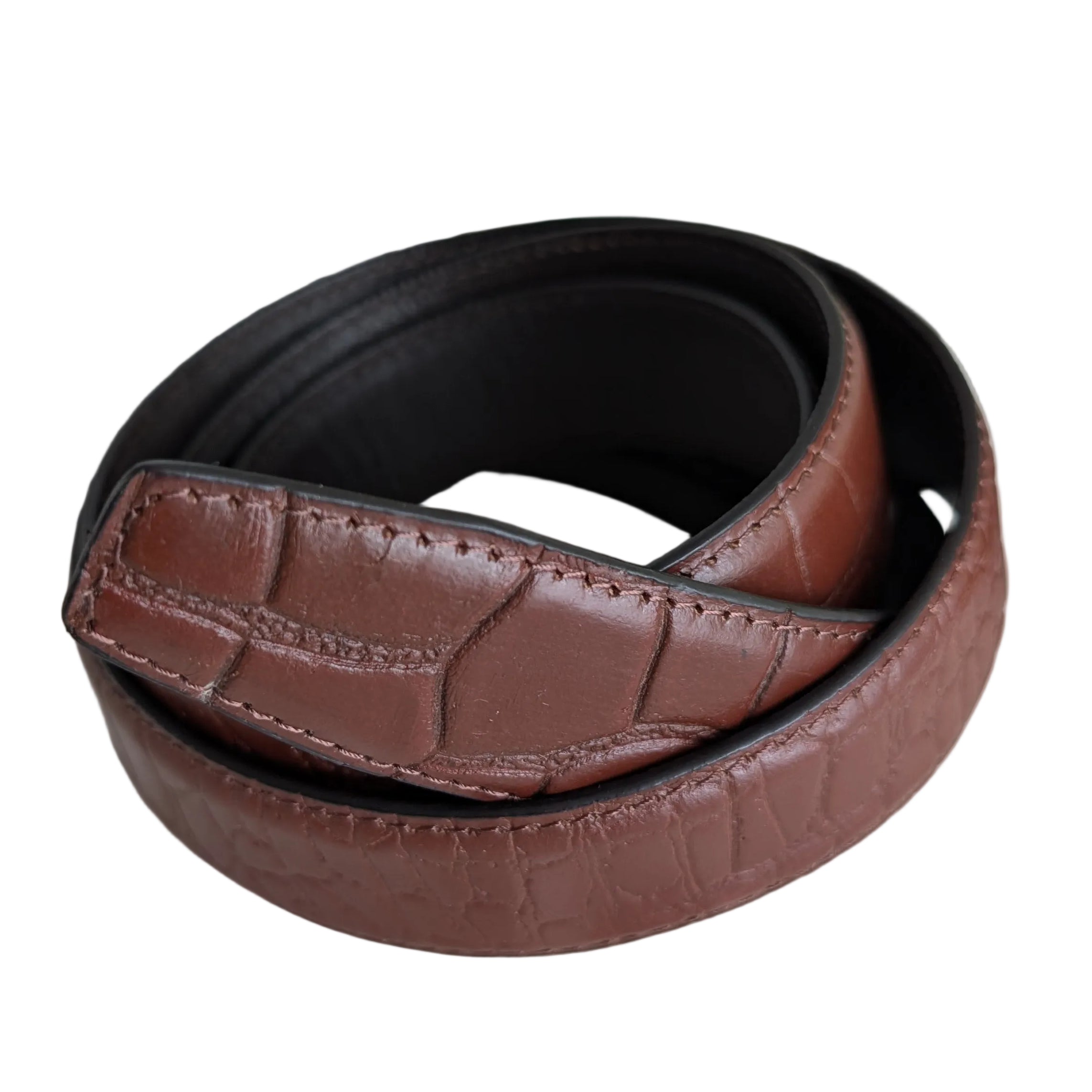 Jack Belt® Men's Full Grain Leather Belt Strap - Croc Brown (CRBR)