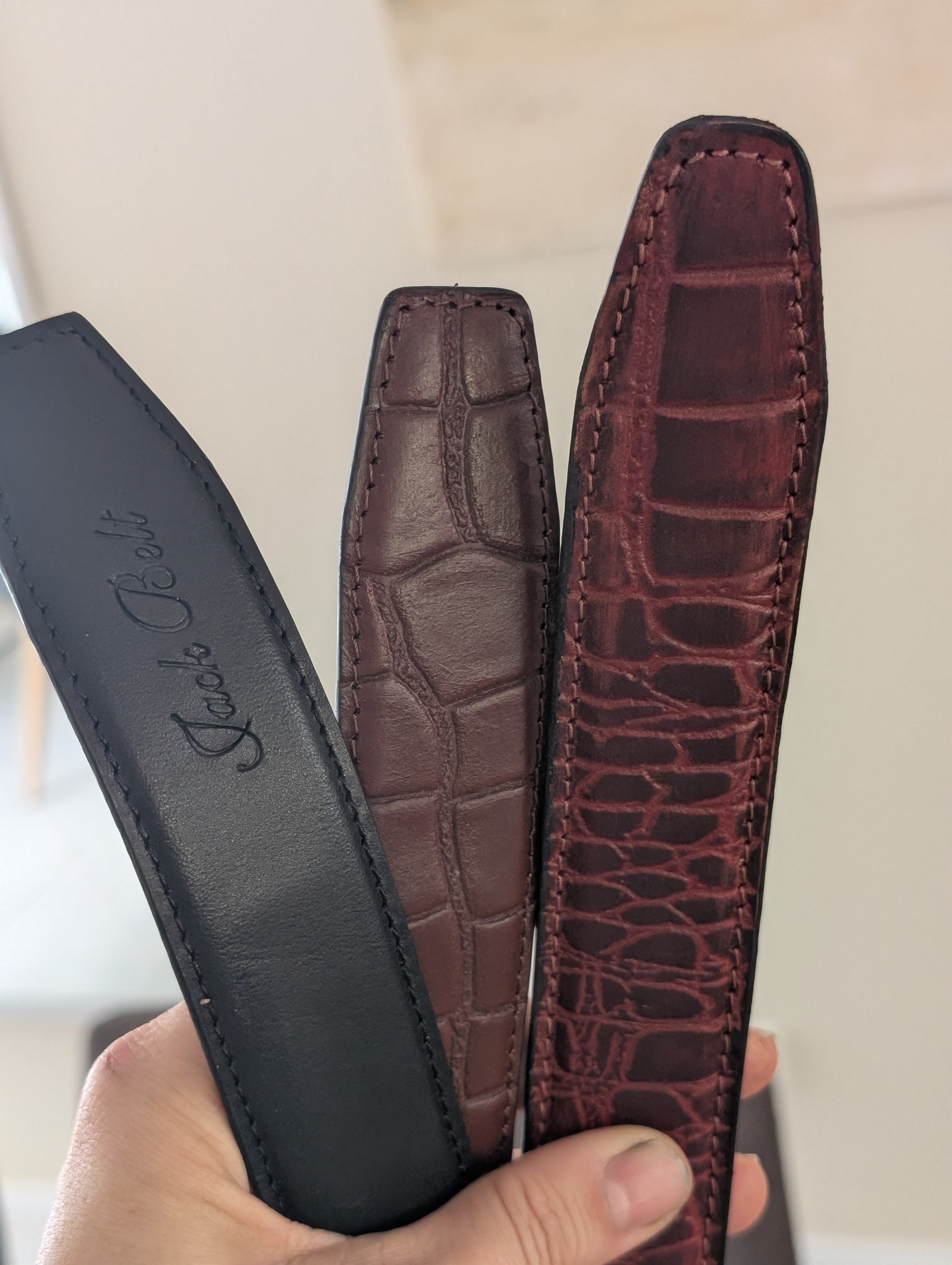 Jack Belt® Men's Full Grain Leather Belt Strap - Croc Brown (CRBR)