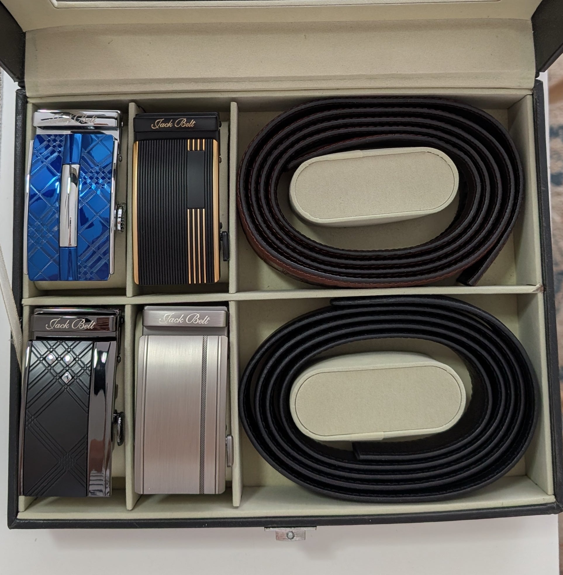 JACK BELT MEN'S HAPPY BOX SET BUNDLE (PLAIN BLACK AND CROC BROWN M5 - M1 - M55 - M77)