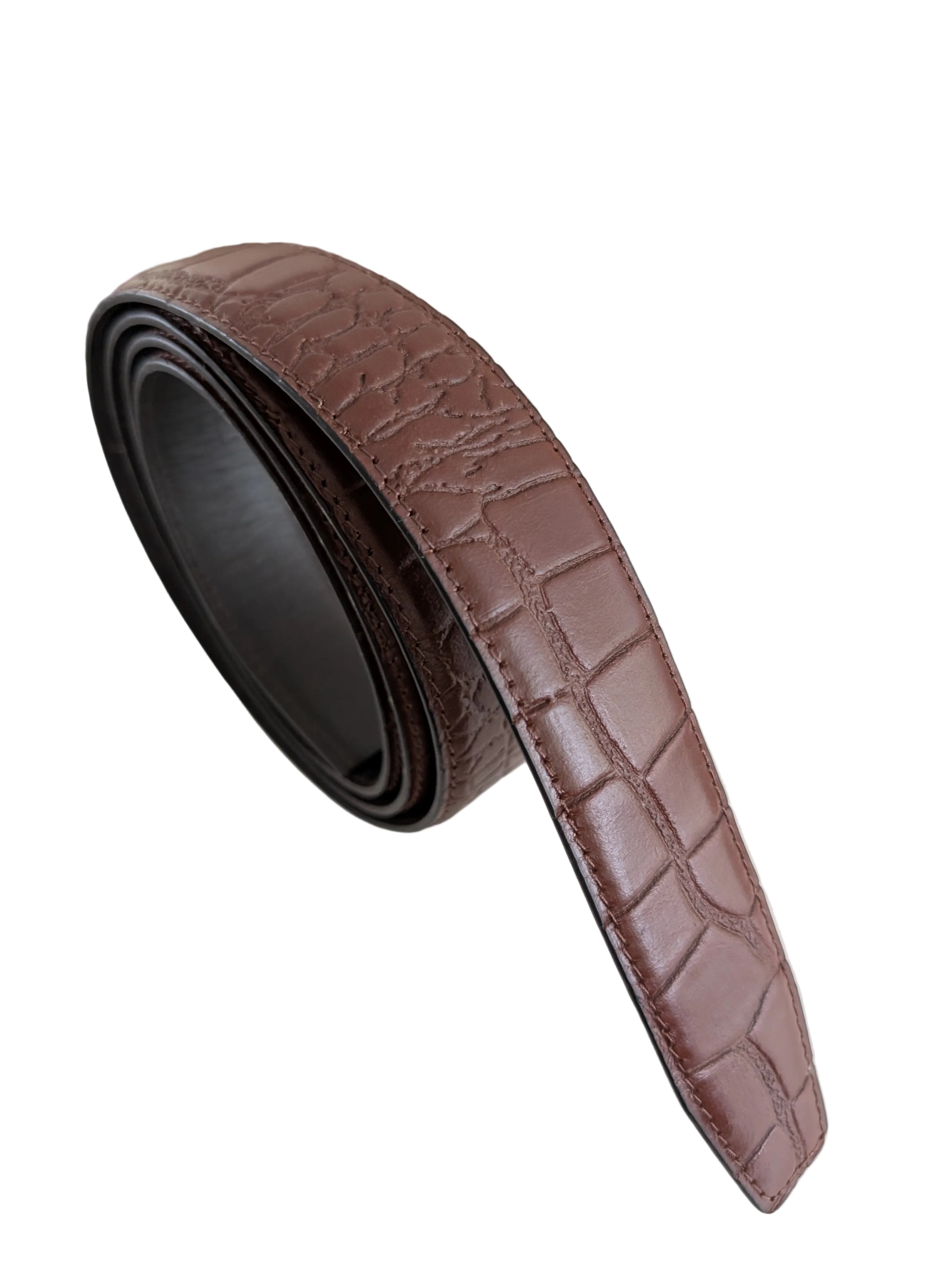 Jack Belt® Men's Full Grain Leather Belt Strap - Croc Brown (CRBR)