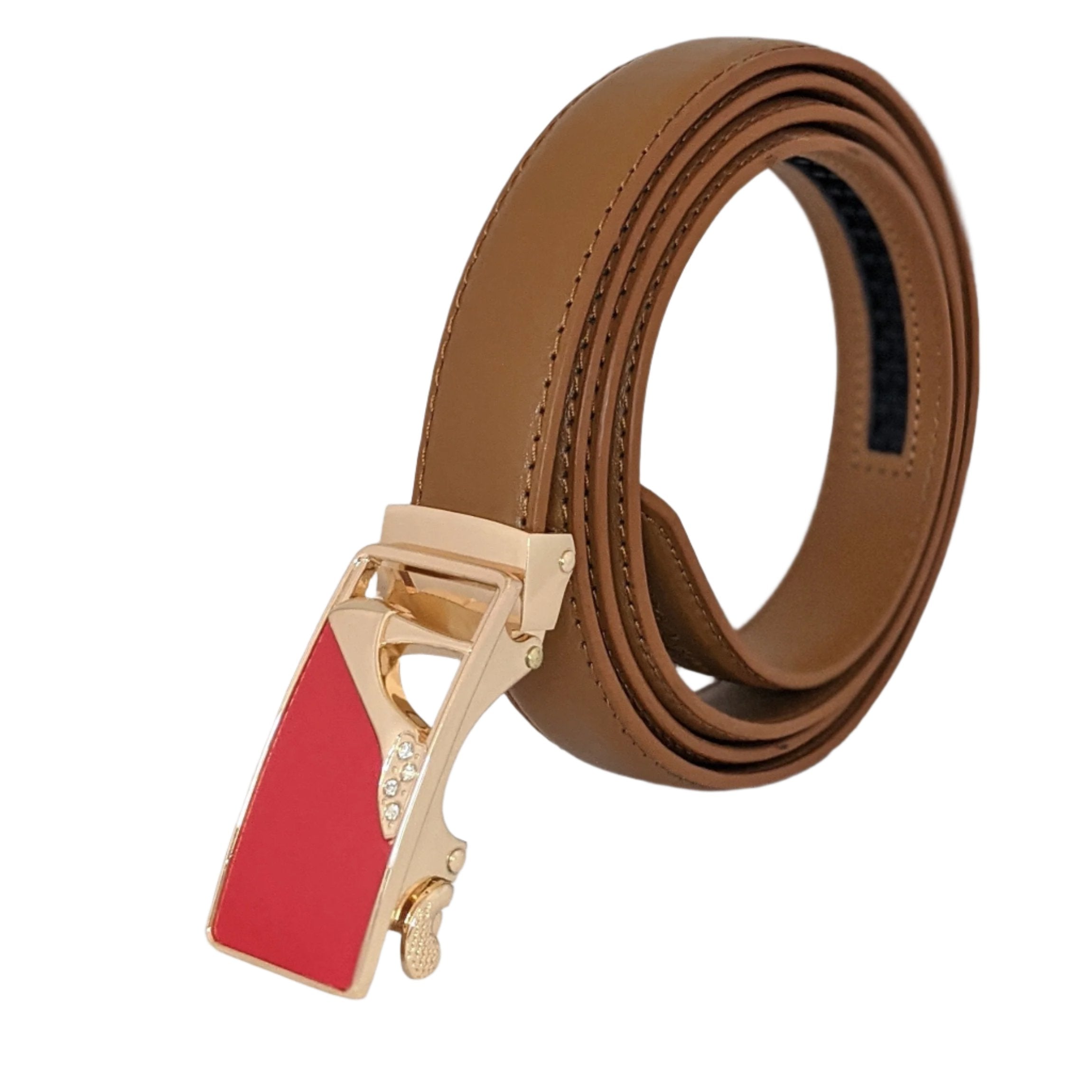 Jack Belt® Women's Full Grain Leather Belt - Slim Tan With W12 Buckle (WSLTAW12)