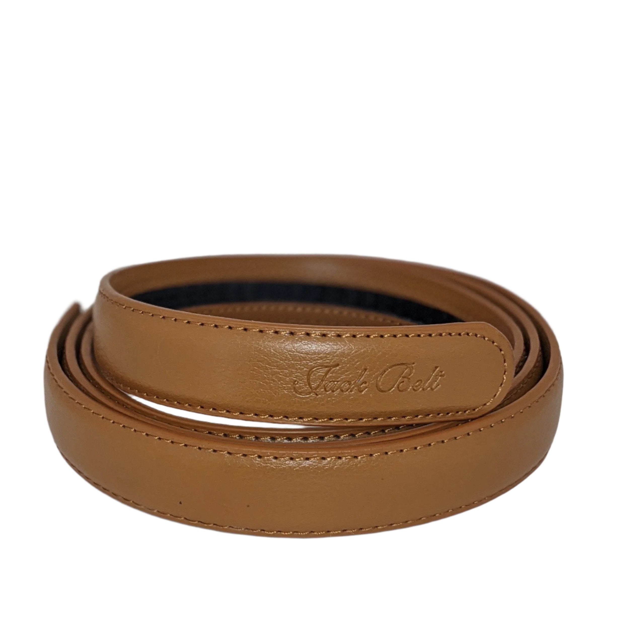 Jack Belt® Women's Full Grain Leather Belt - Slim Tan With W12 Buckle (WSLTAW12)