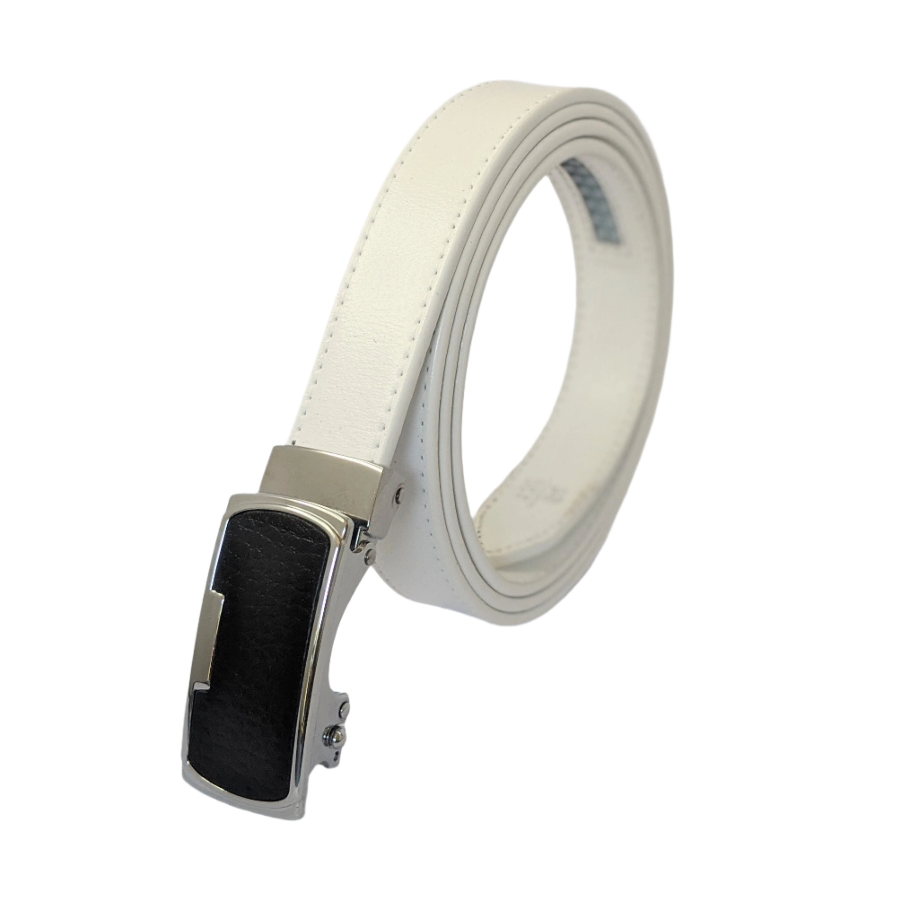 Jack Belt® Women's Full Grain Leather Belt - Slim White With W5 Buckle (WSLWHW5)
