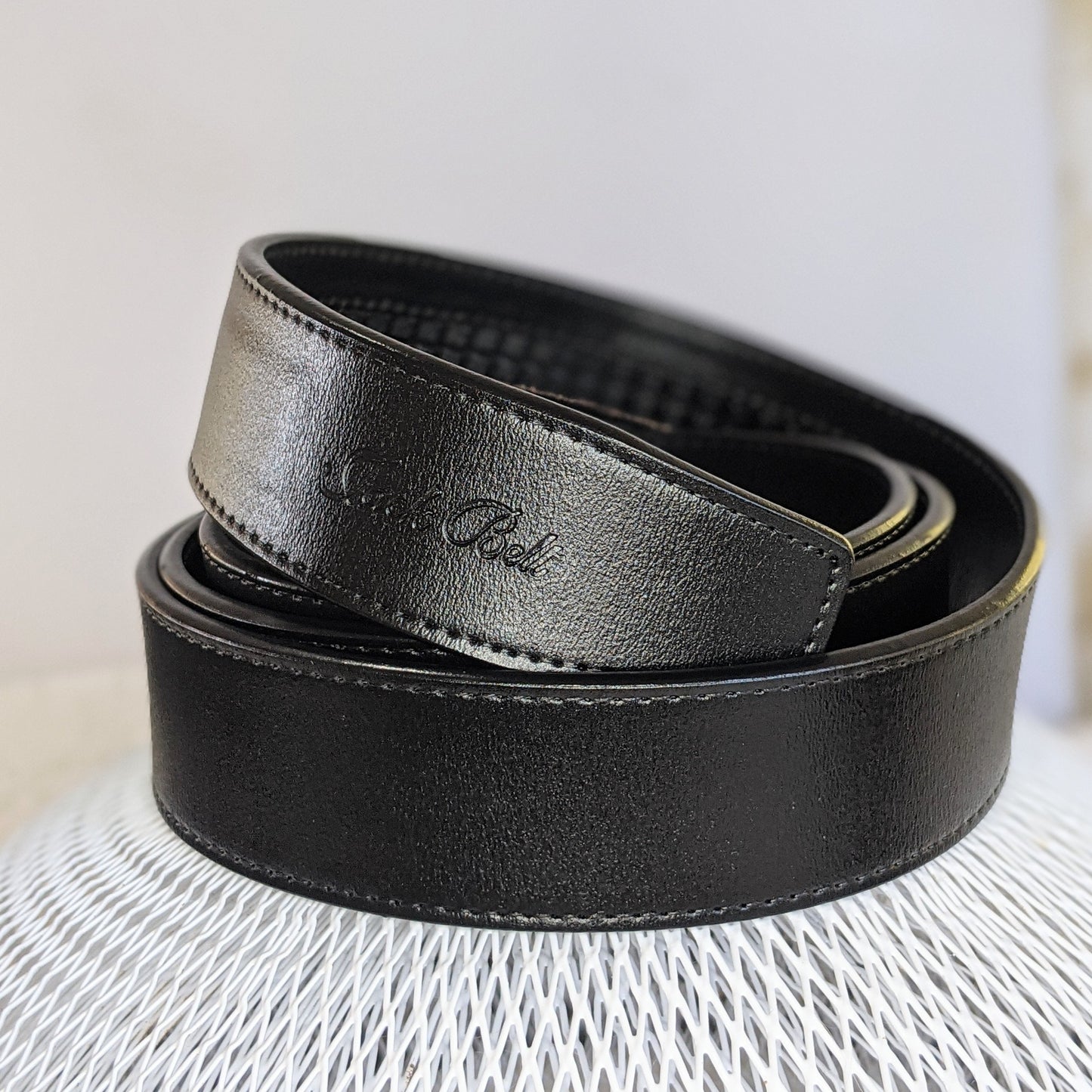 Genuine leather 'Plain Black'  PLBL