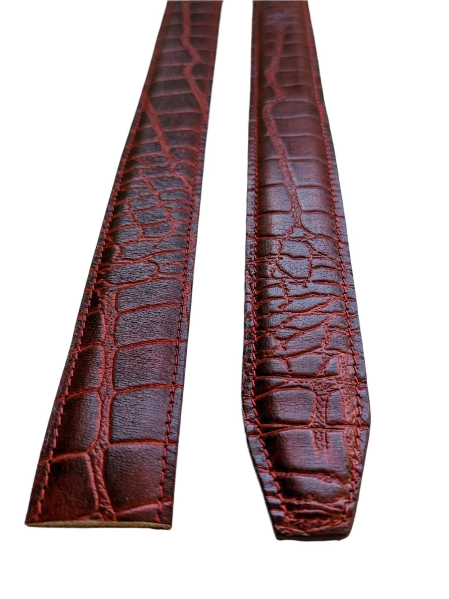 Men's Full Grain Leather Croc Rich Burgundy (CRRB)