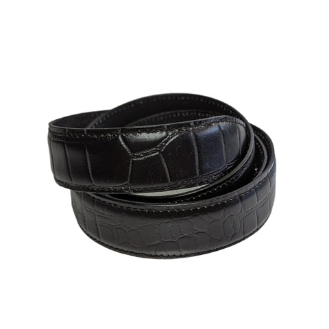 Jack Belt® Men's Full Grain Leather Belt Strap - Croc Black (CRBL)