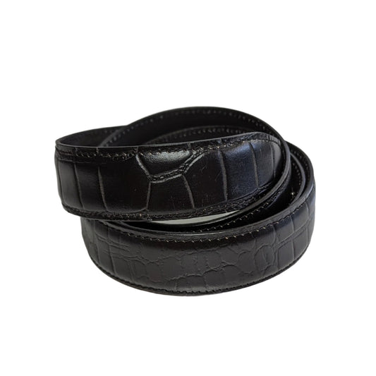 Men's Full Grain Leather Croc Black (CRBL)