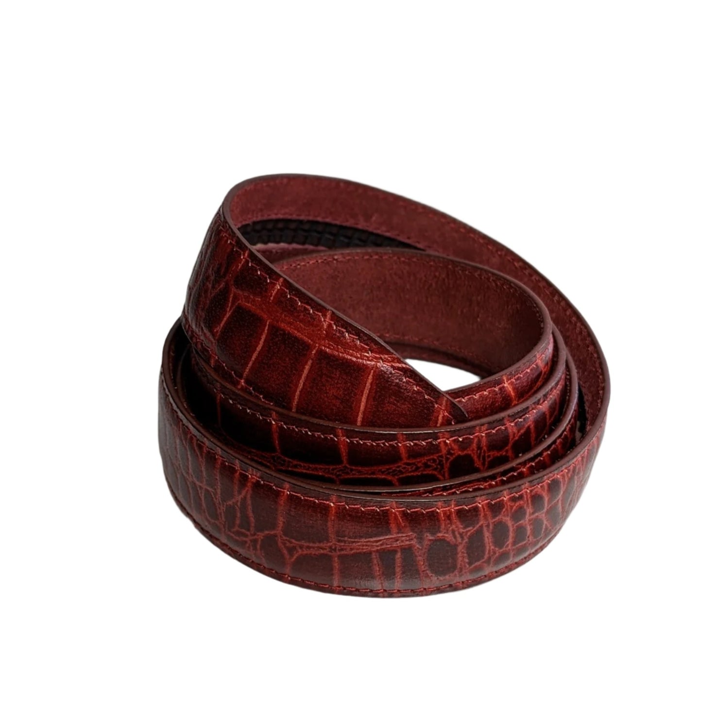 Men's Full Grain Leather Croc Rich Burgundy (CRRB)