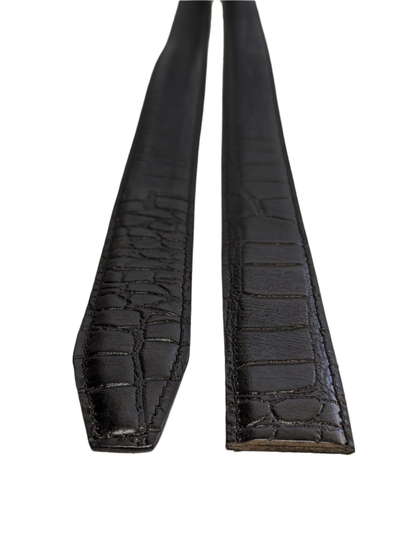 Full Grain Leather 'Crocodile Black', ICRBL