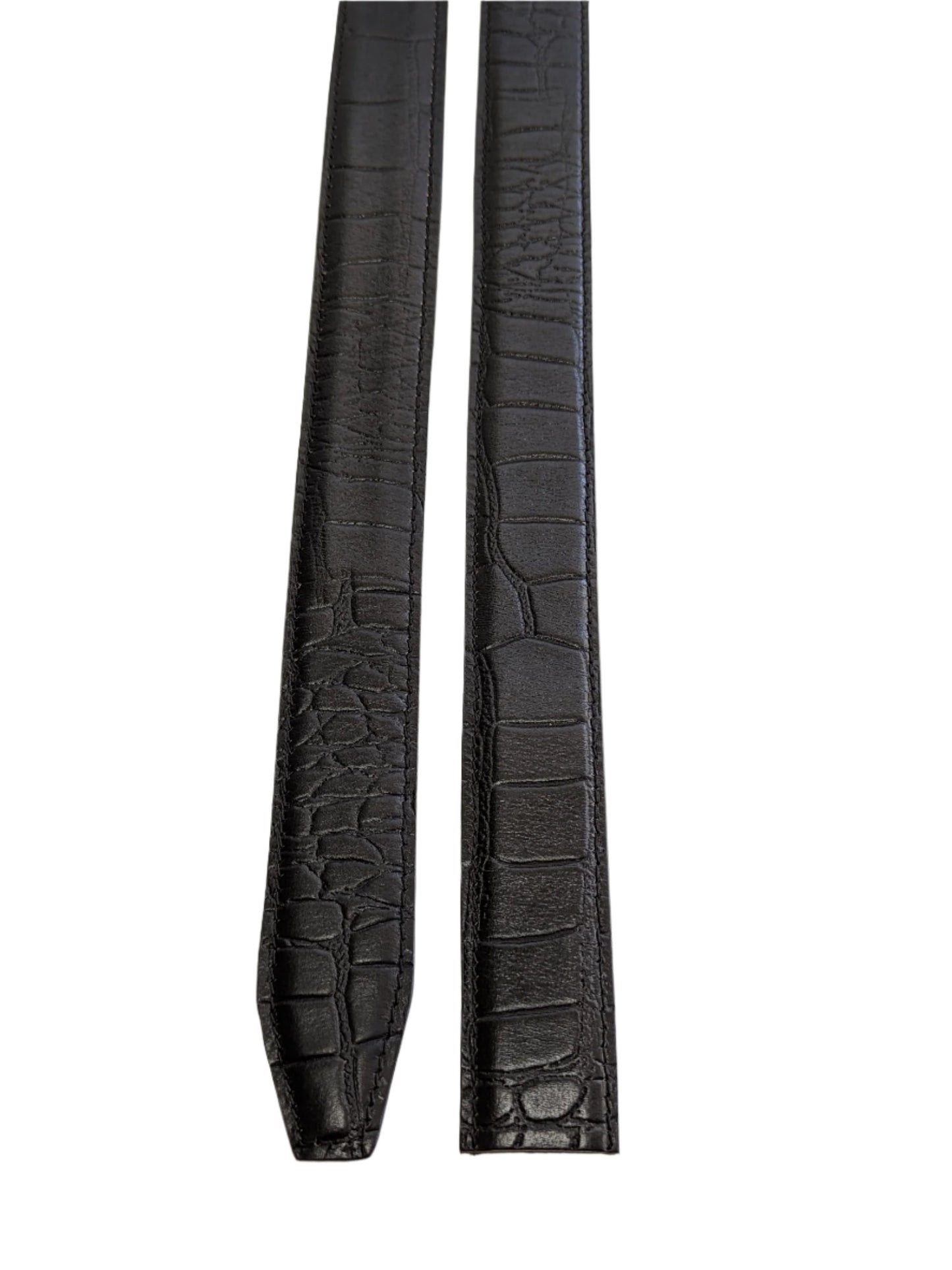 Men's Full Grain Leather Croc Black (CRBL)