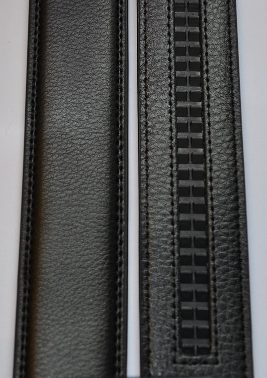 155cm. Men's Extra long. Split leather. Plain Black.
